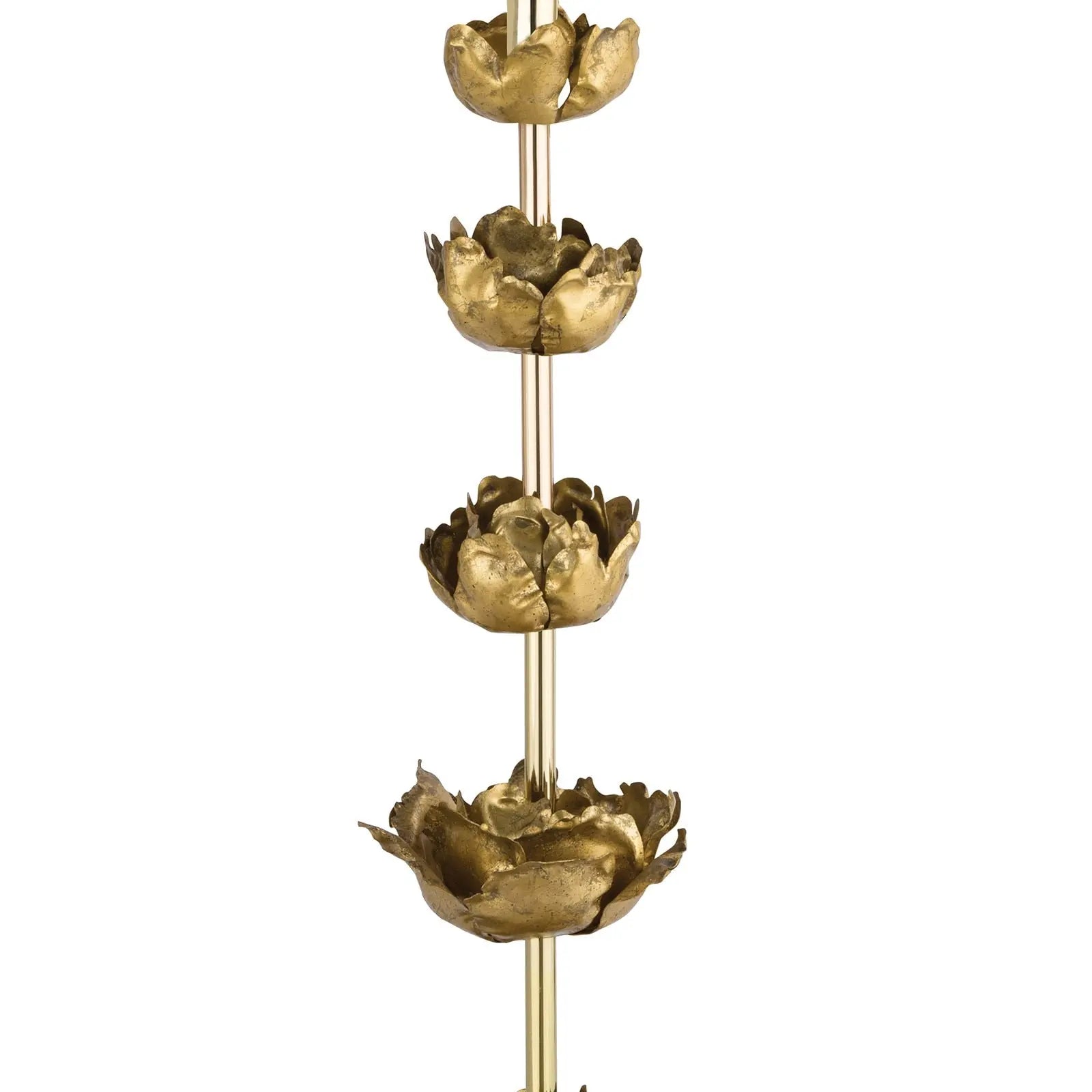 Adeline Table Lamp - gold leaf floral sculpture table lamp with graduating metal flowers and traditional shade, 3-way lighting by Regina Andrew