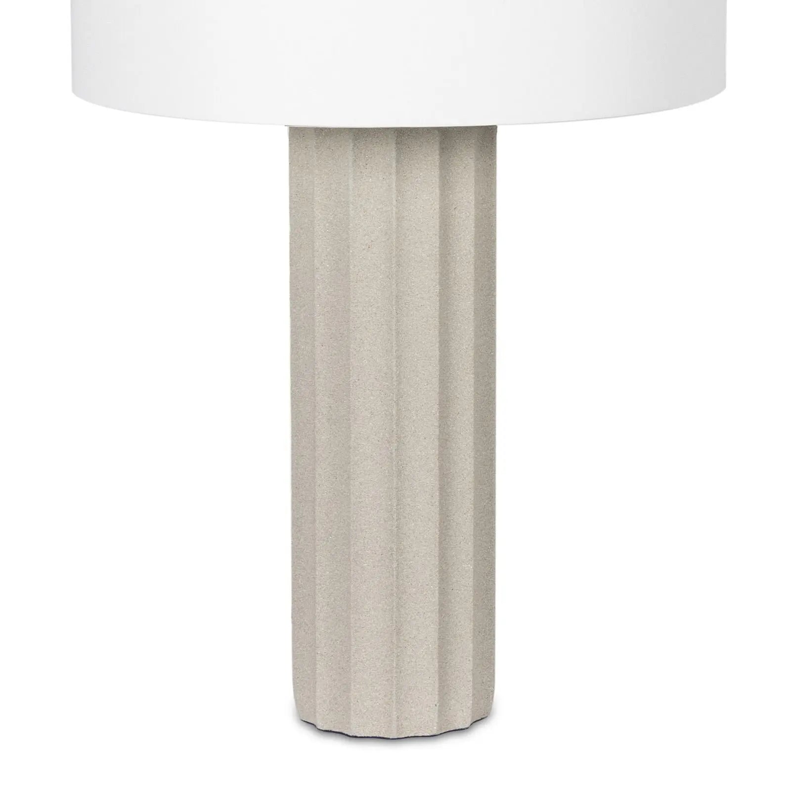 Tambour Table Lamp – Grey Concrete with Natural Brass - Villa Decor & Design