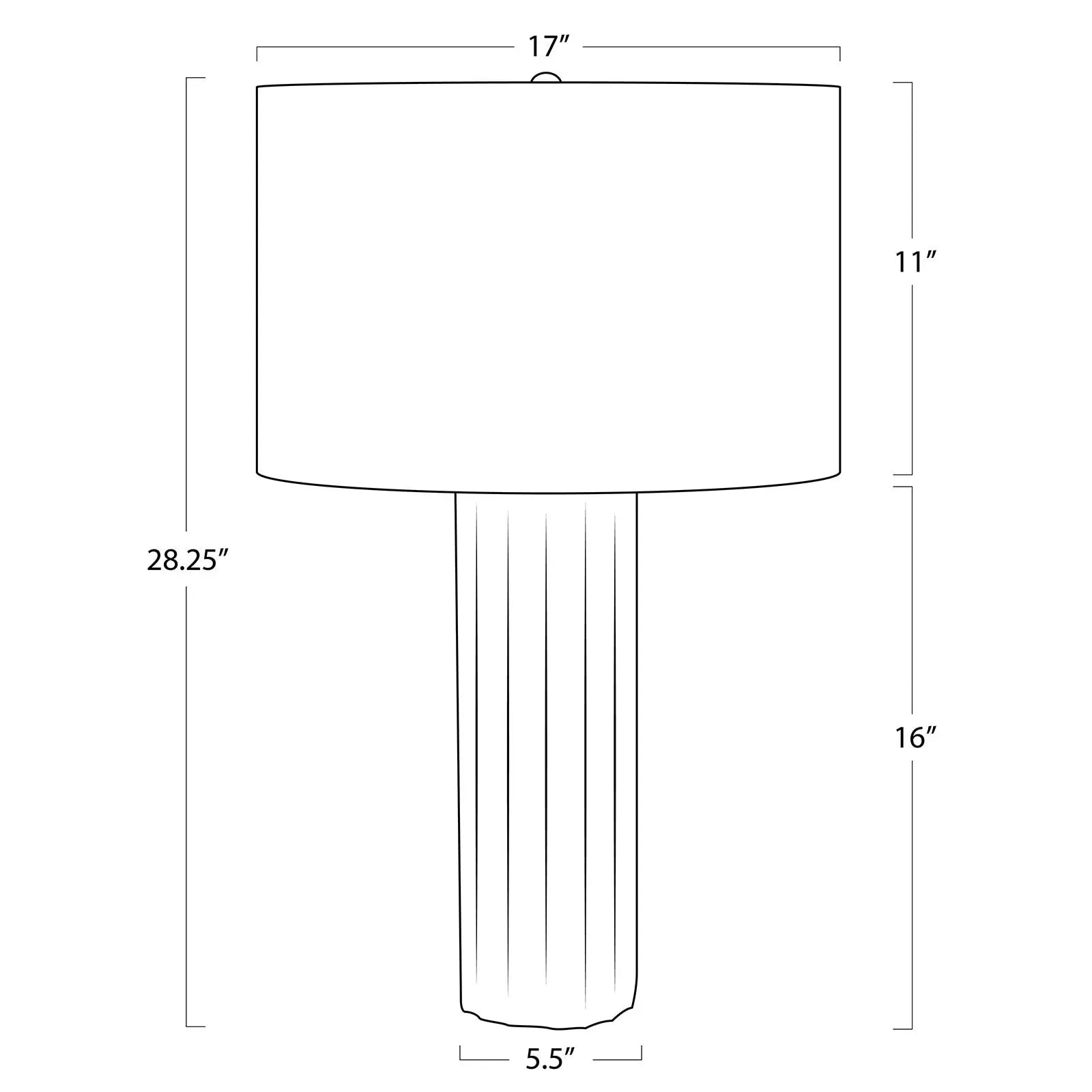 Tambour Table Lamp – Grey Concrete with Natural Brass - Villa Decor & Design
