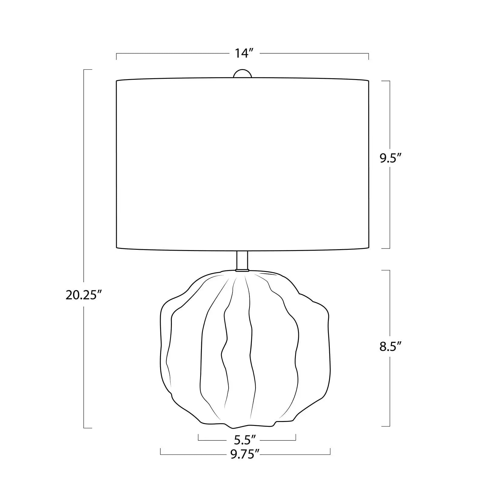 Destin Ceramic Mini Lamp - Organic Wave Base | 3-Way Light Regina Andrew