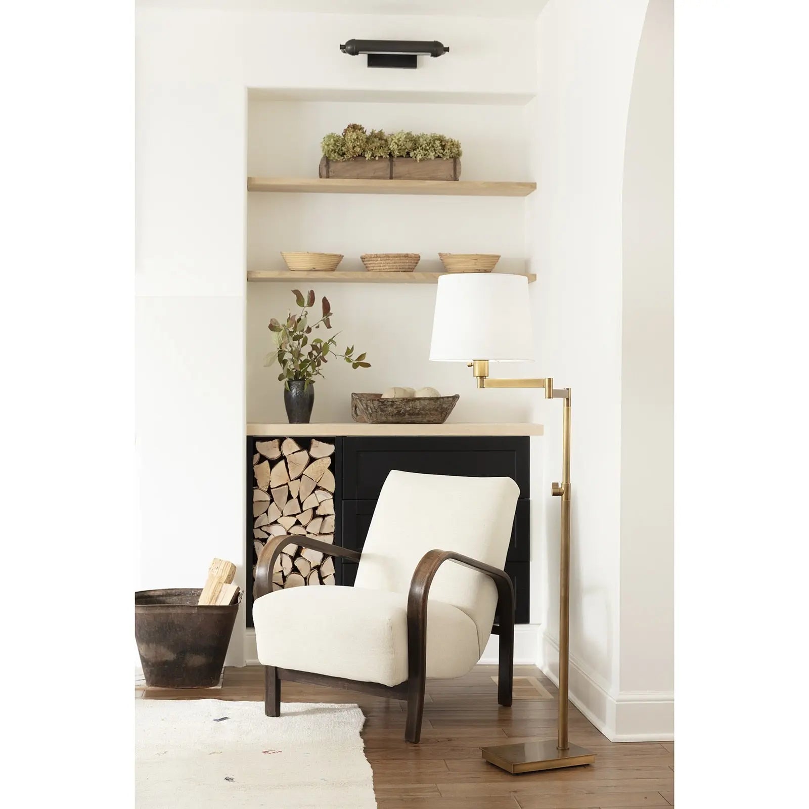 Virtue Floor Lamp (Natural Brass, Oil Rubbed Bronze, or Polished Nickel) - Villa Decor & Design