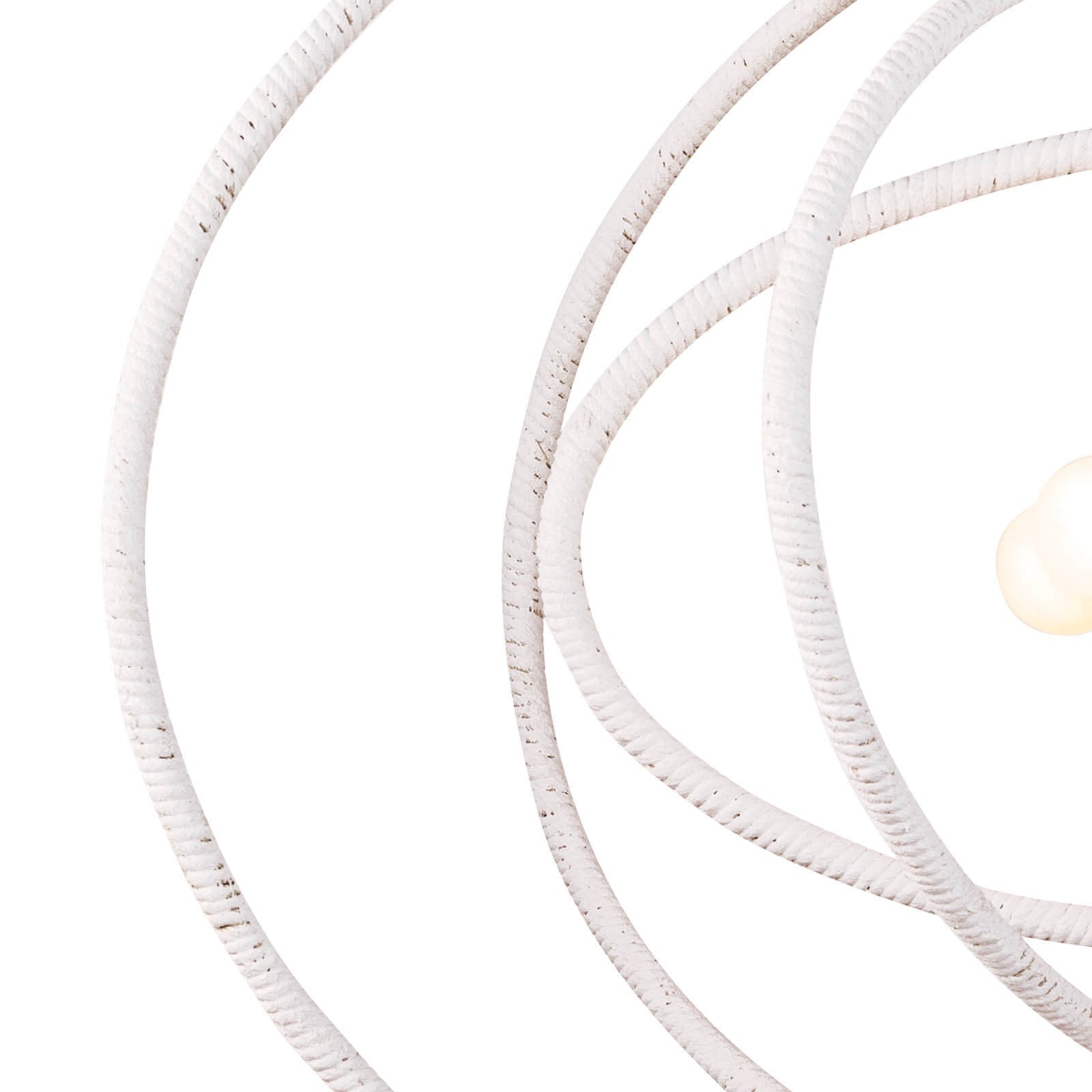 Close-up of white textured cable on a white background