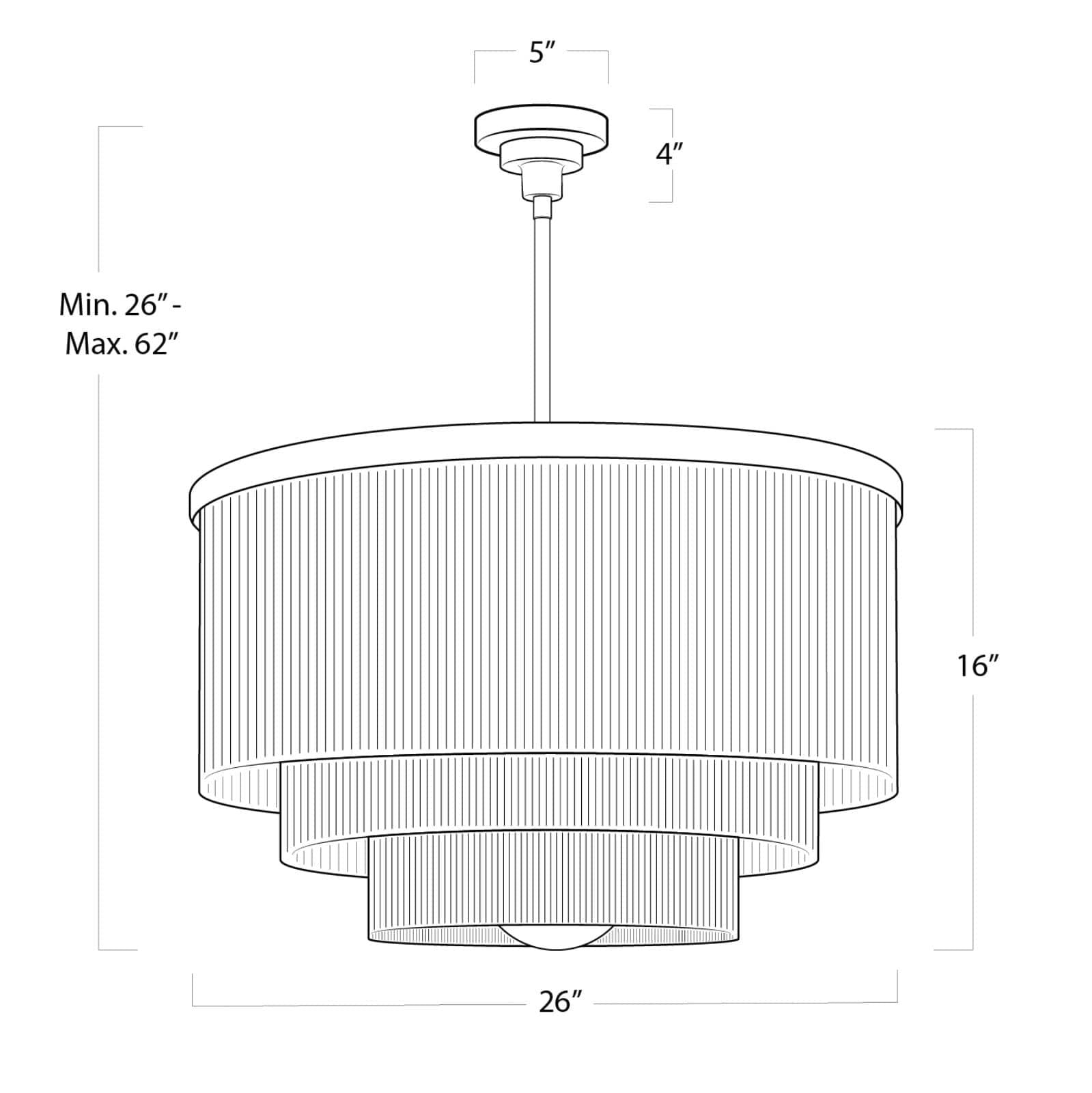 Cabaret Fringe Chandelier - 3-Layer Fabric Fringe & Brass Light - Villa Decor & Design