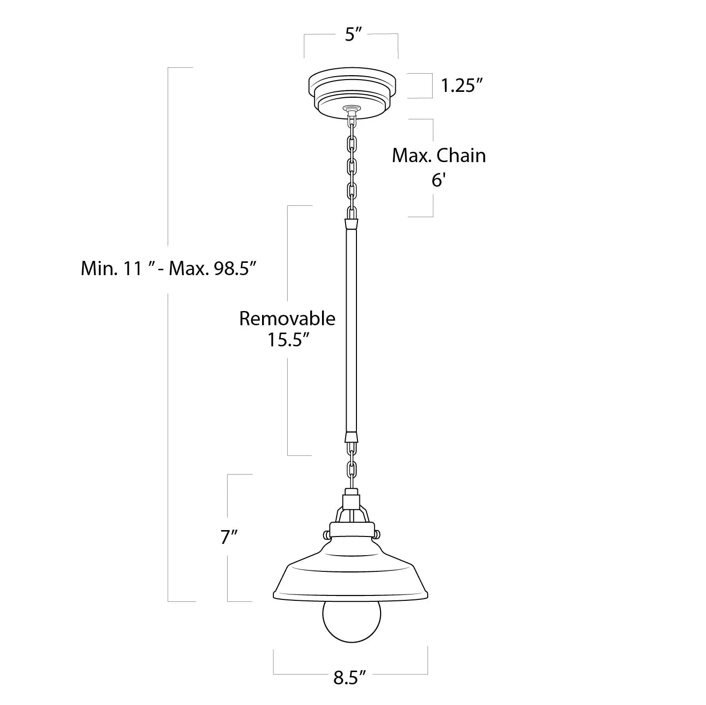 Maine Ceramic Pendant Small