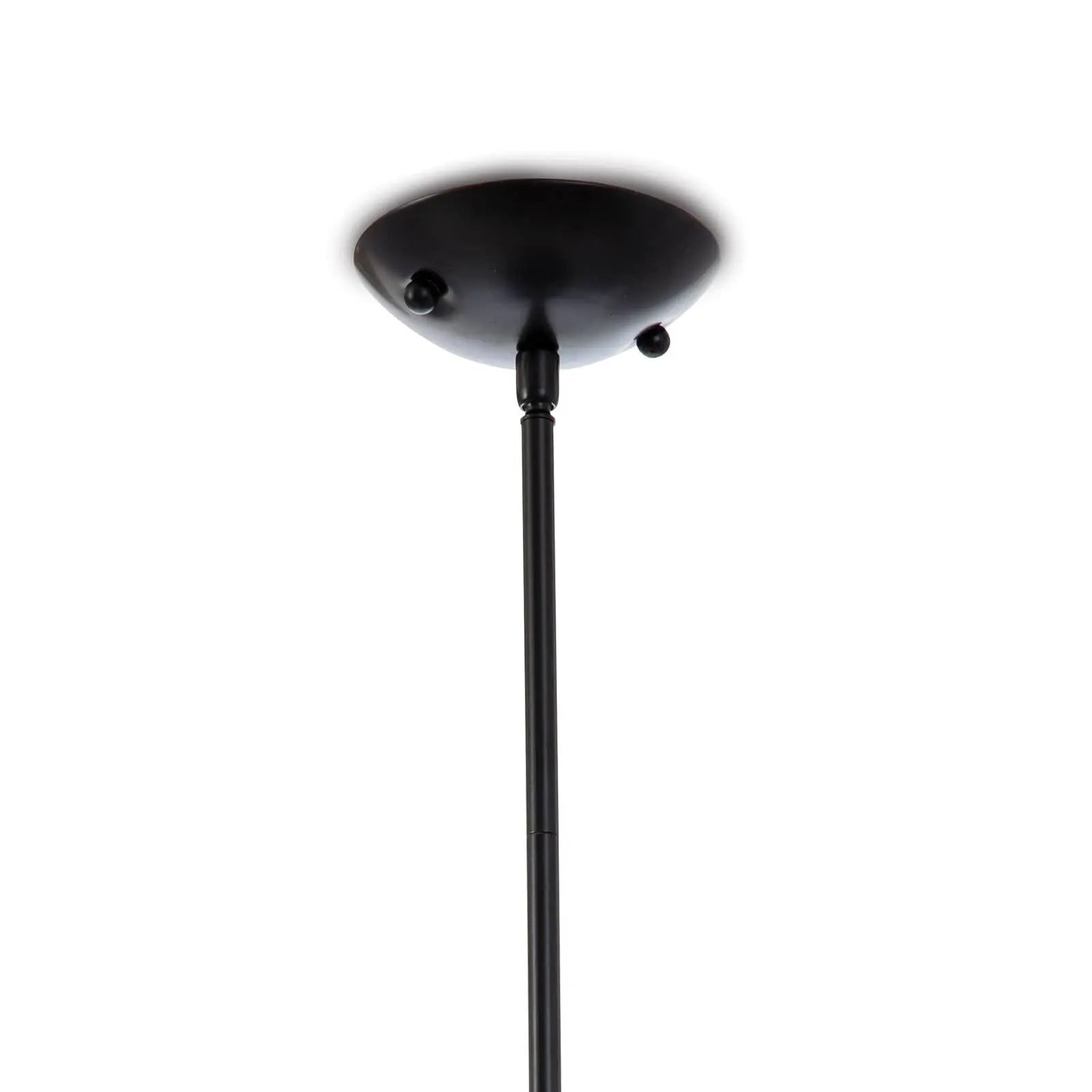 Black ceiling light fixture on a white background