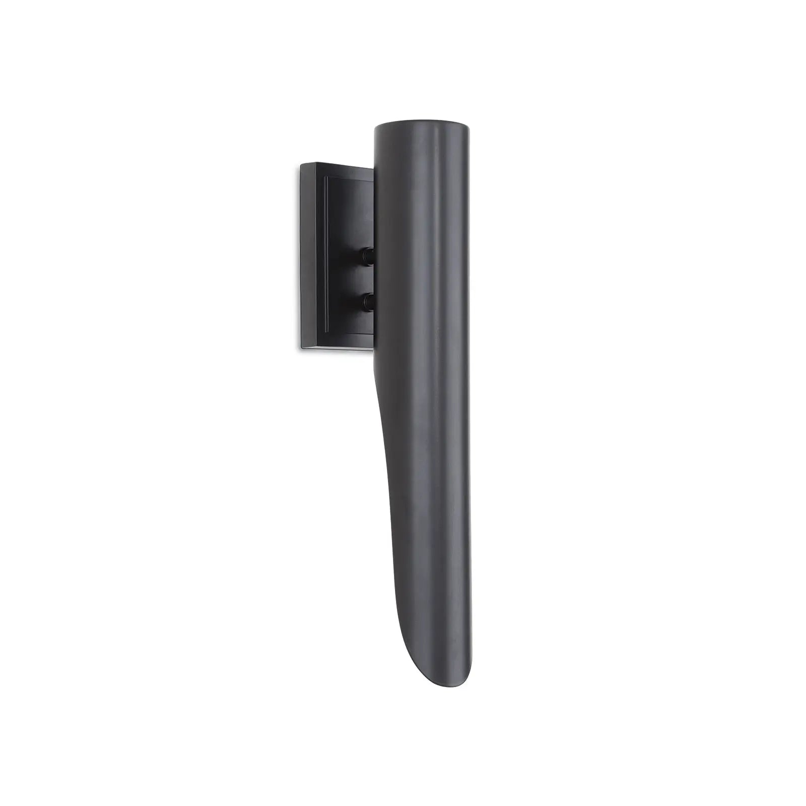 Black outdoor sconce on a white background