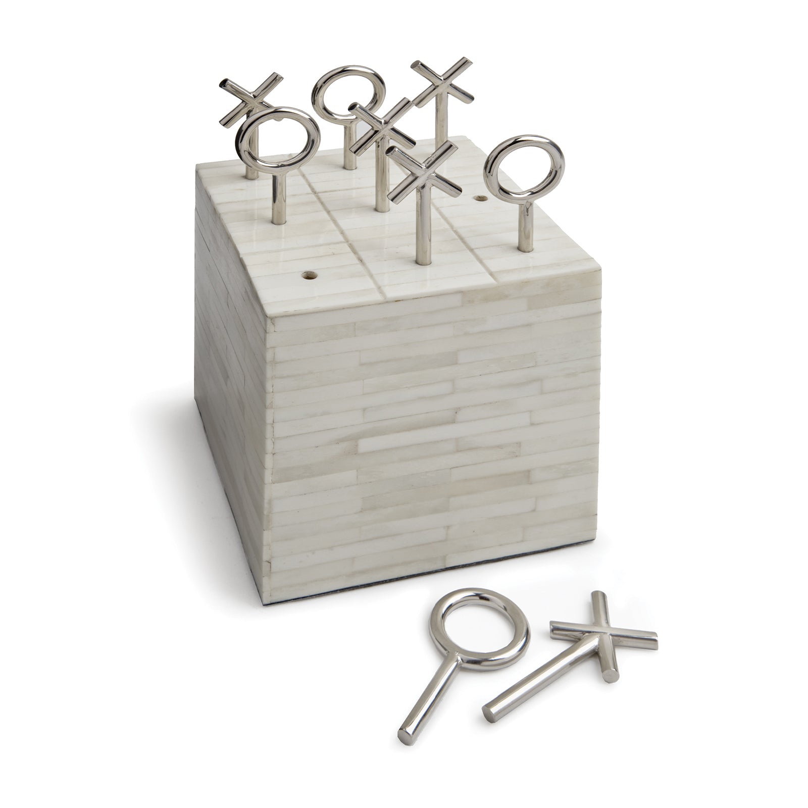 Tic Tac Toe Block (White Bone)