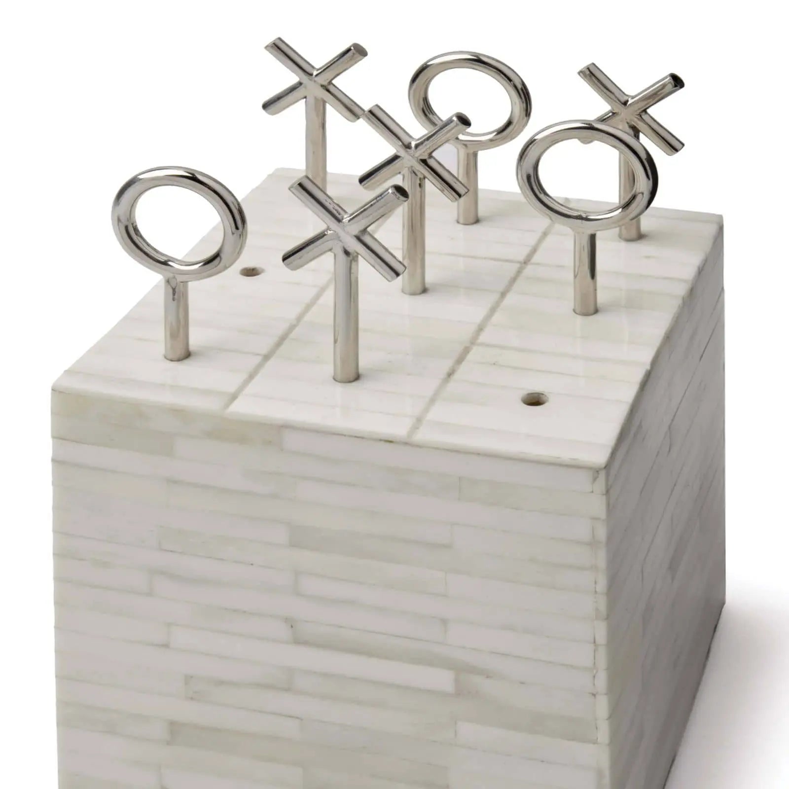 Tic Tac Toe Block (White Bone)