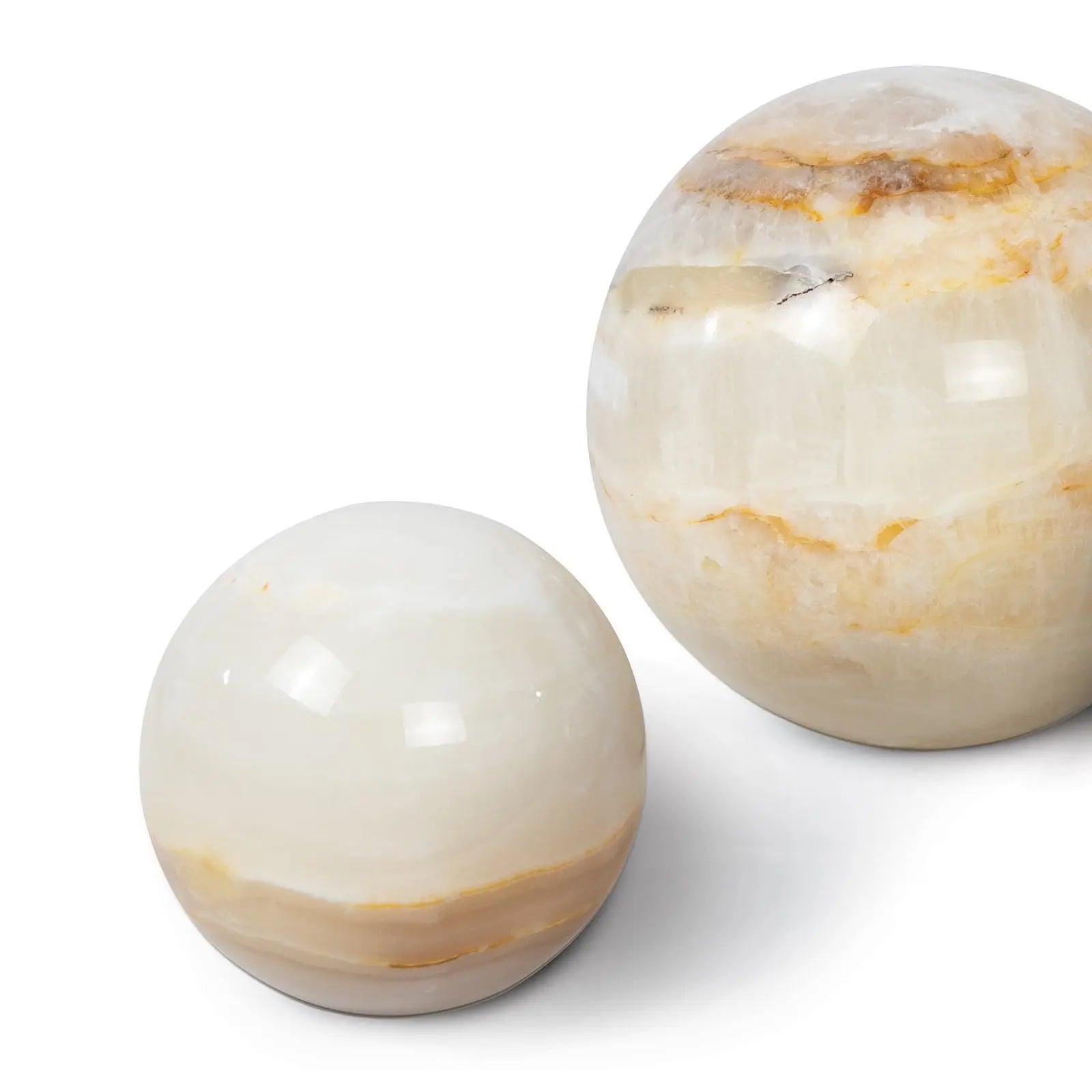Jade Sphere Accessory Set - polished natural jade stone spheres for luxury home décor, representing good luck and prosperity