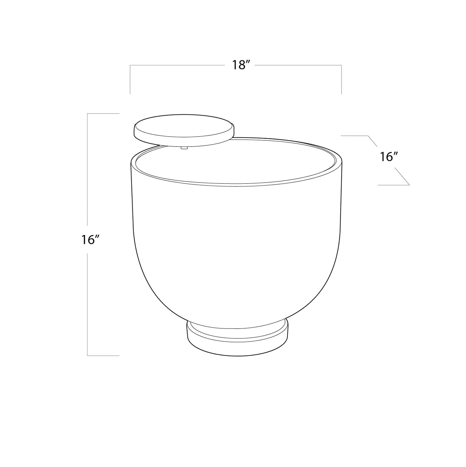 Theo Accent Table (Ebony) dimensions
