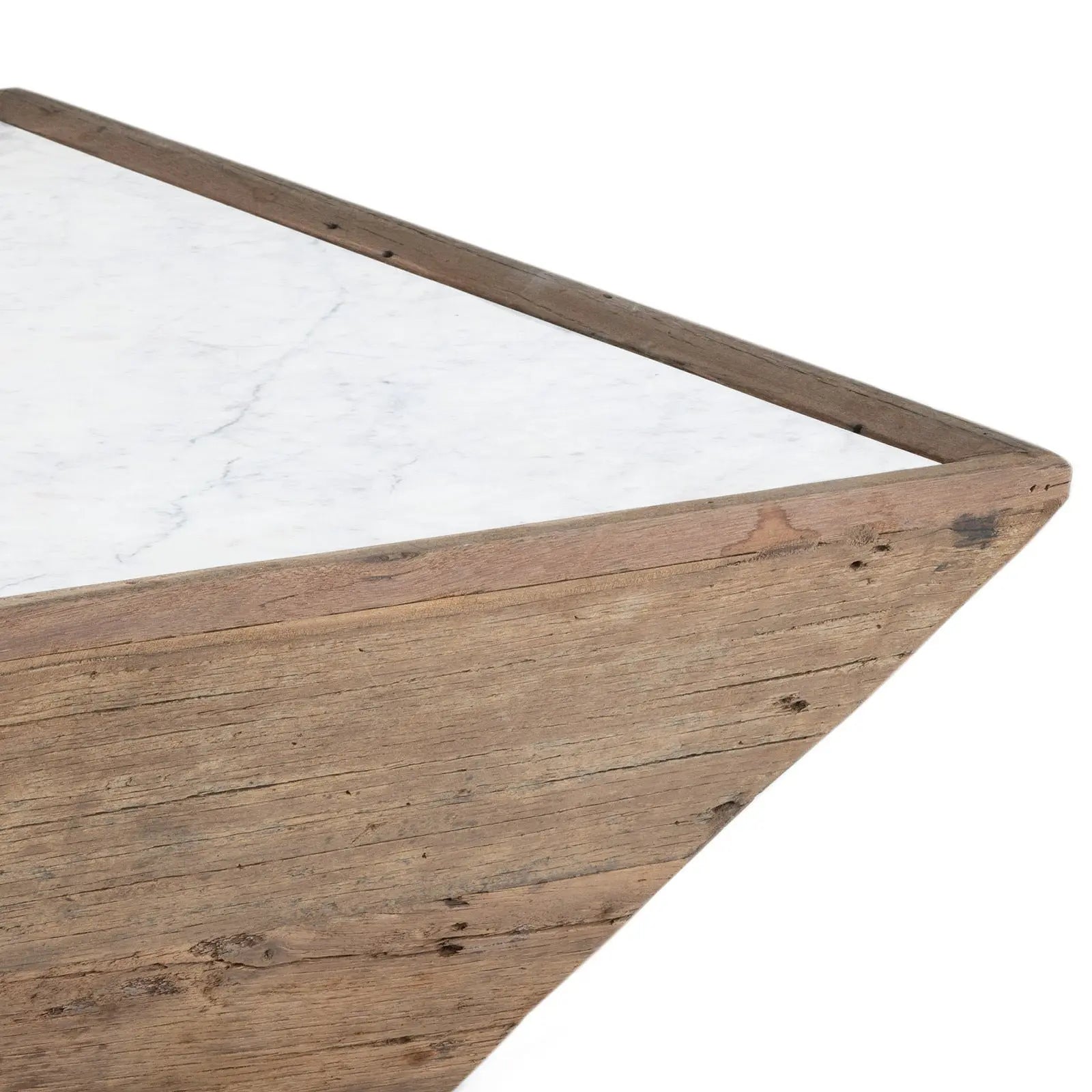 Regina Andrew Vale Wood Coffee Table with Reclaimed Wood and Marble Top