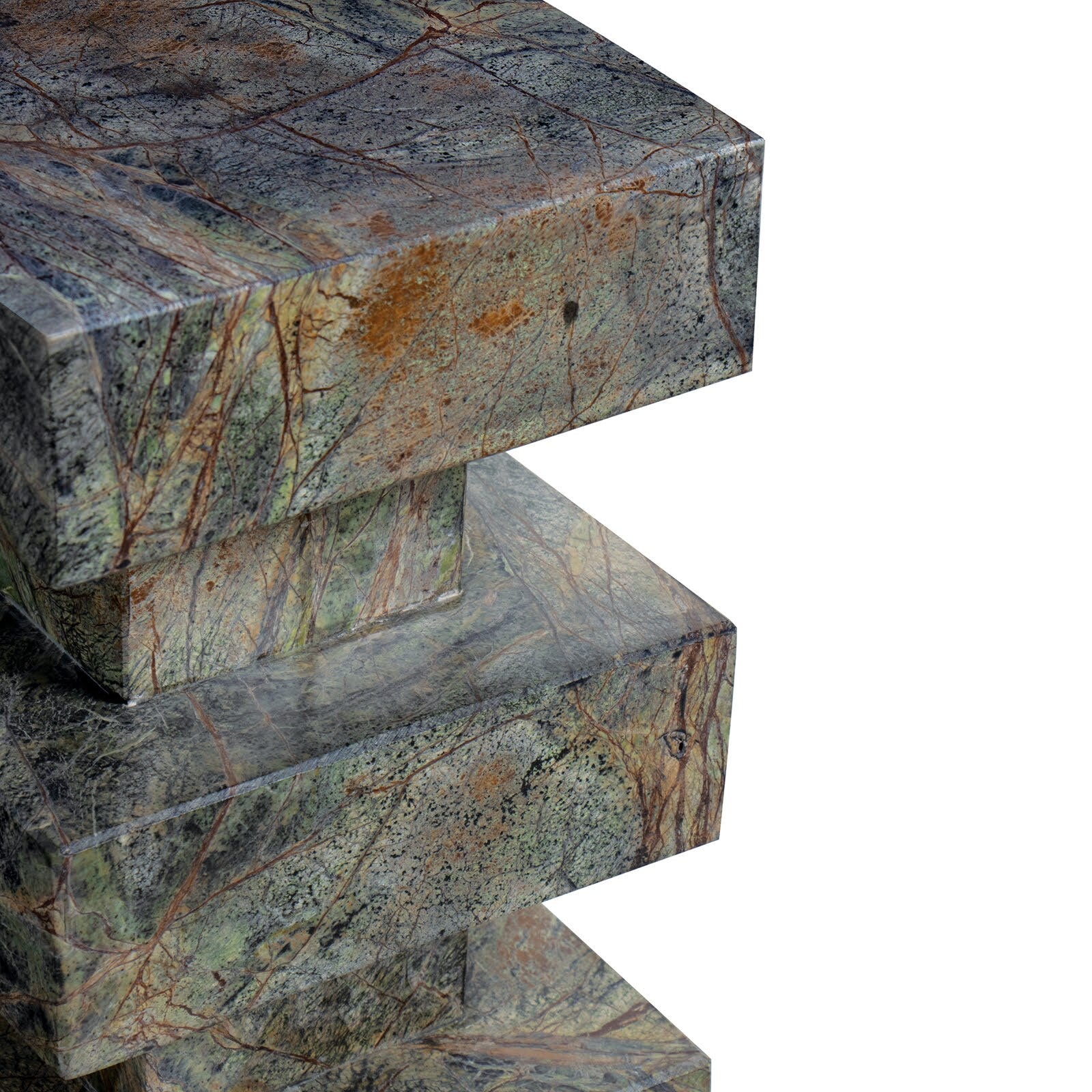 Charli Marble Accent Table - Modern Sculptural Square - Villa Decor & Design