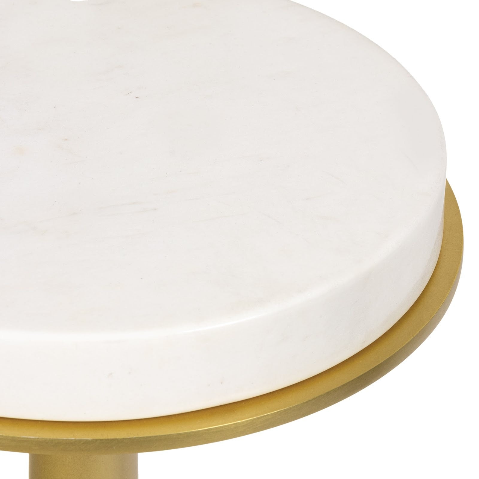 Logan Accent Table - Modern Brass/Bronze & Marble Top - Villa Decor & Design