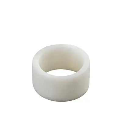 Set of 8 elegant white resin napkin rings in minimalist box for sophisticated dining decor