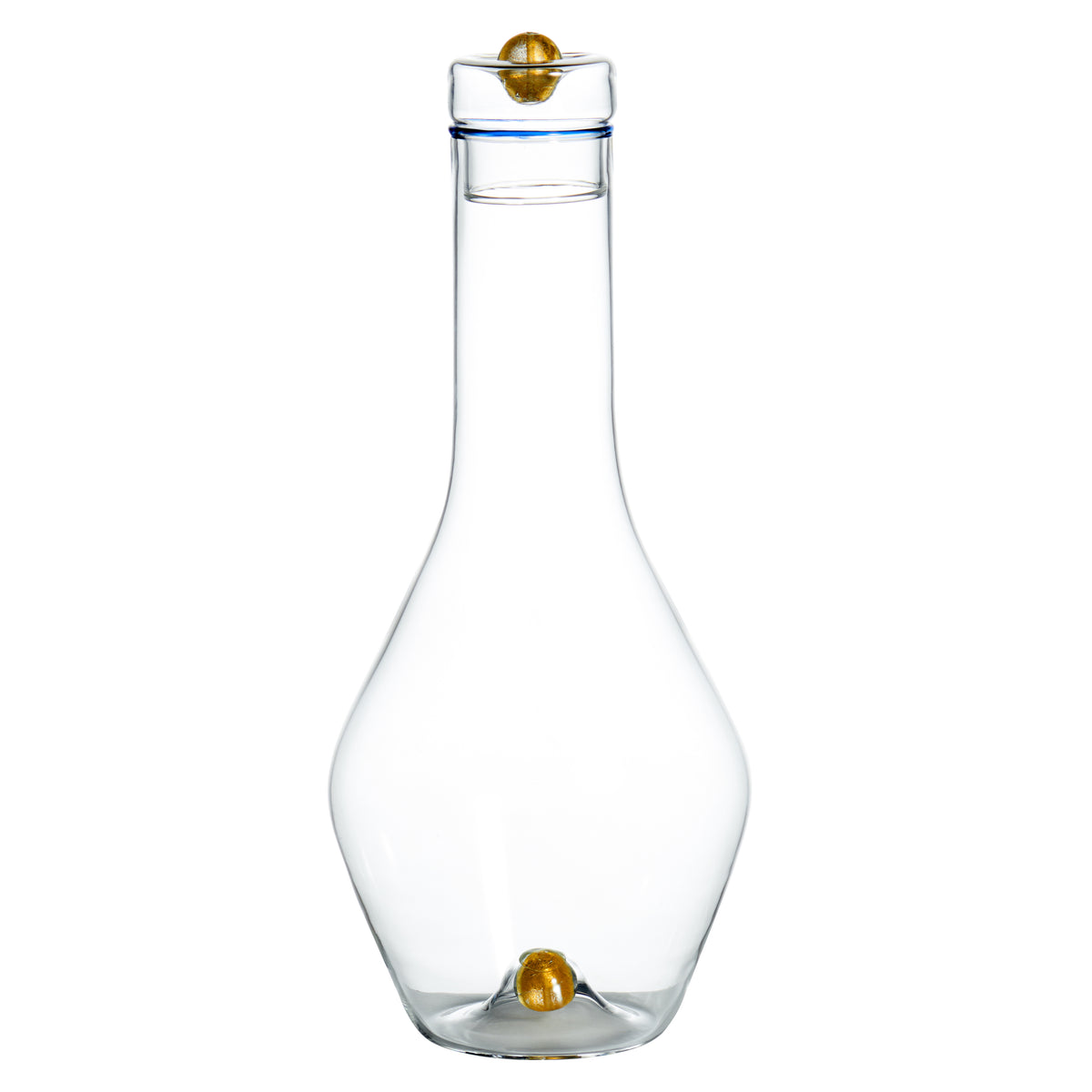 Golden Globe Decanter - Clear or Blue Rim with Gold Ball Abigails