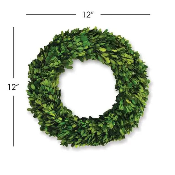 Boxwood Wreath (Round) - 12" Preserved Real Greenery Napa Home & Garden