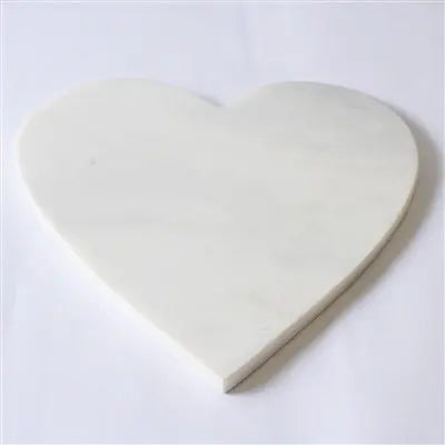 Marble Heart Shaped Cutting Board & Serving Platter - 11" White Marble - Villa Decor & Design
