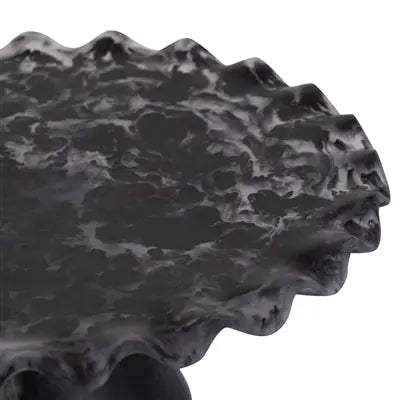 Large Black Resin Cake Stand with modern matte finish for desserts or decorative display