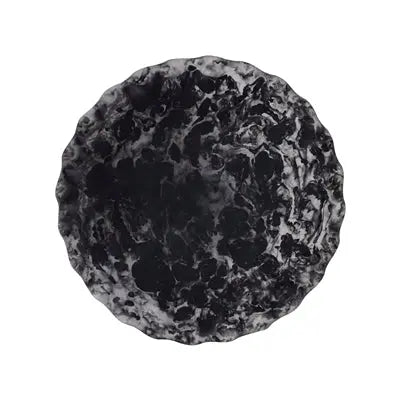 Large Black Resin Cake Stand with modern matte finish for desserts or decorative display