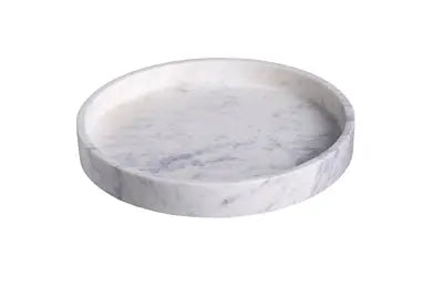 Lg. Marble Round 9" Tray LP - WHITE