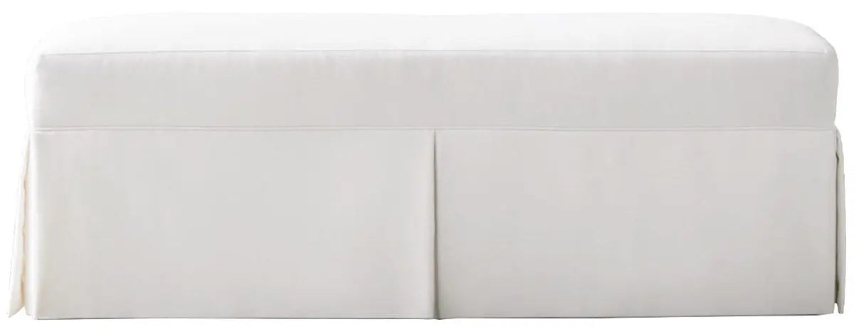 Personalized Upholstered Bench - Tideway Bone Performance Fabric - Villa Decor & Design