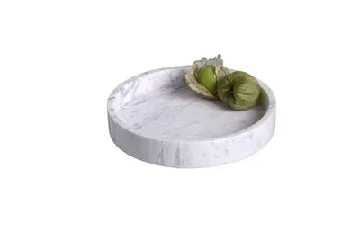 Med. Marble Round 9" Tray LP - WHITE2