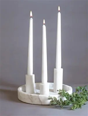 Med. Marble Round 9" Tray LP - WHITE3