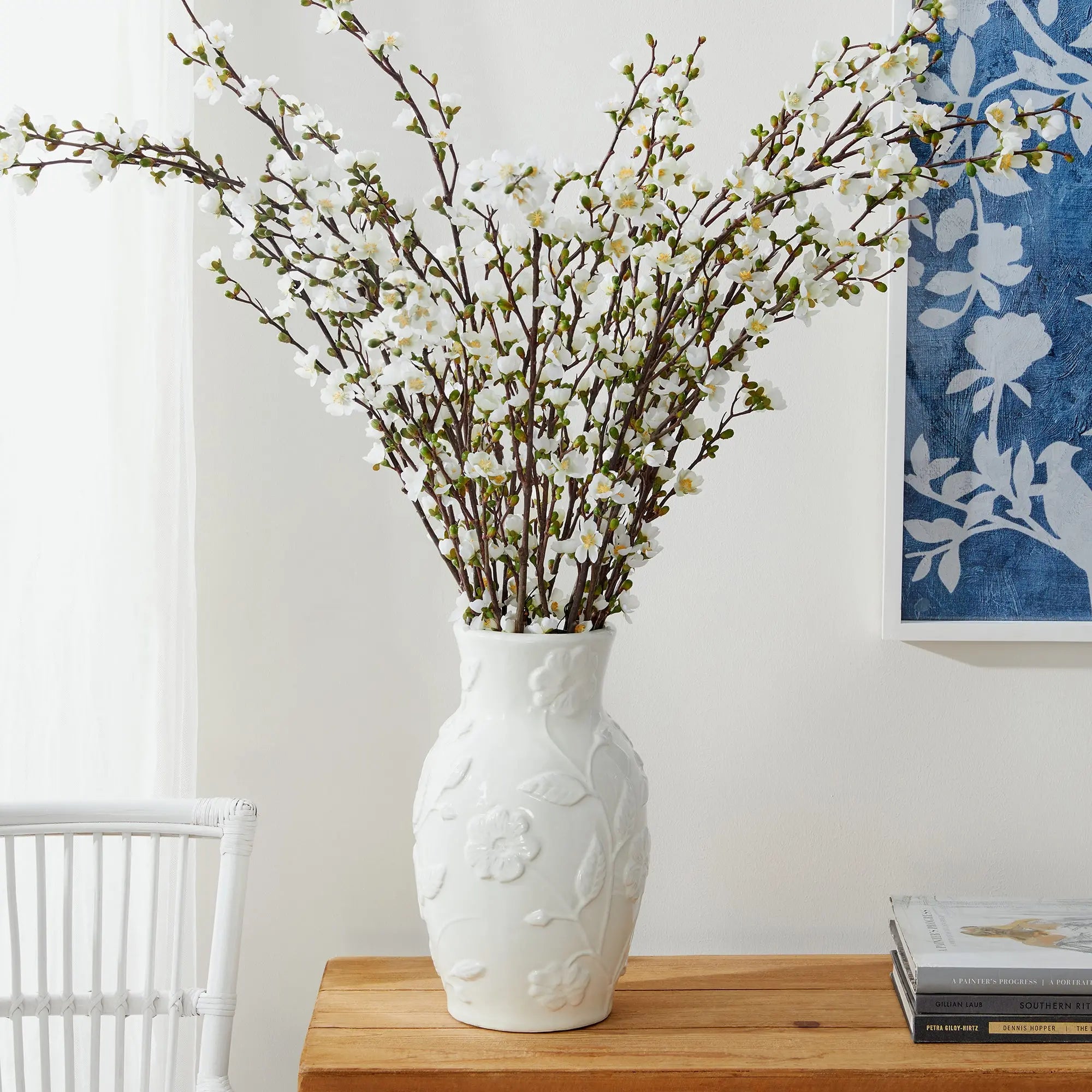 Blossom Large White Ceramic Vase