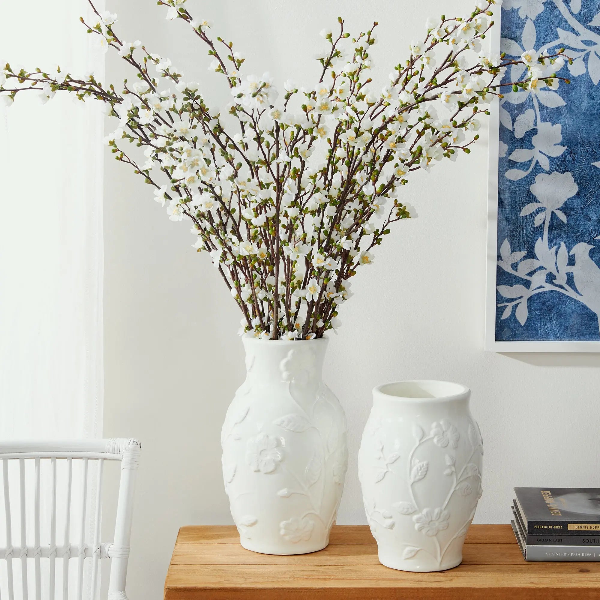 Blossom Large White Ceramic Vase