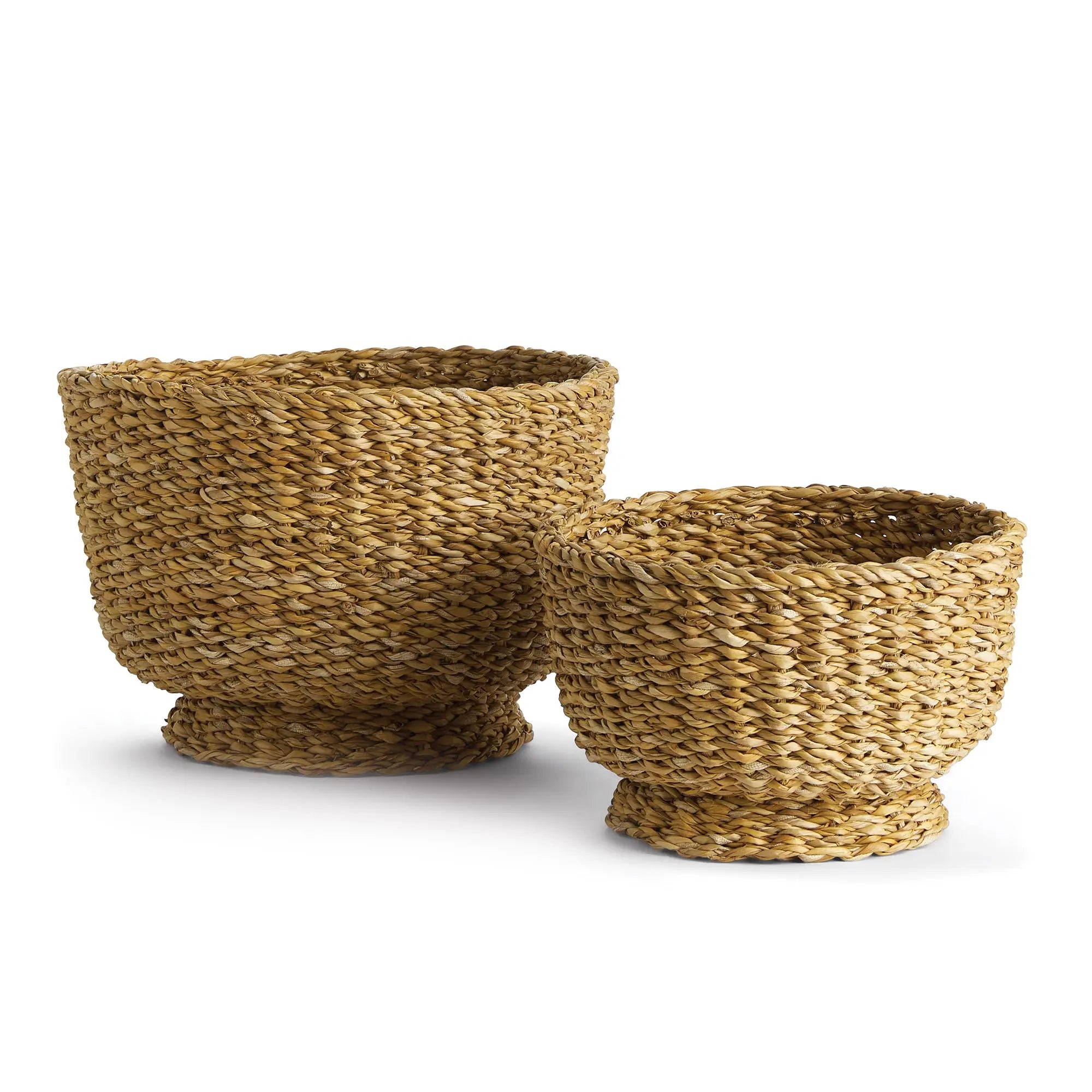 SEAGRASS DECORATIVE FOOTED BOWLS, SET OF 2 Villa Decor & Design
