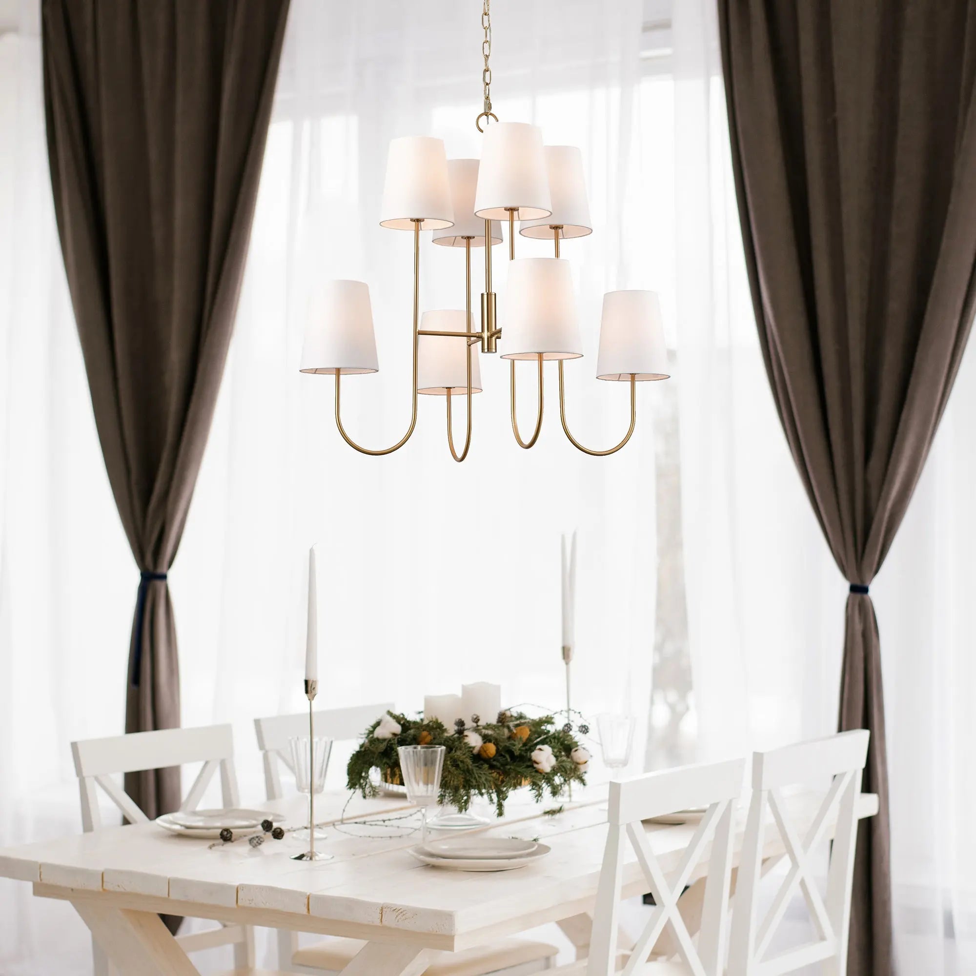 Kinley Two-Tier Gold Chandelier - Villa Decor & Design