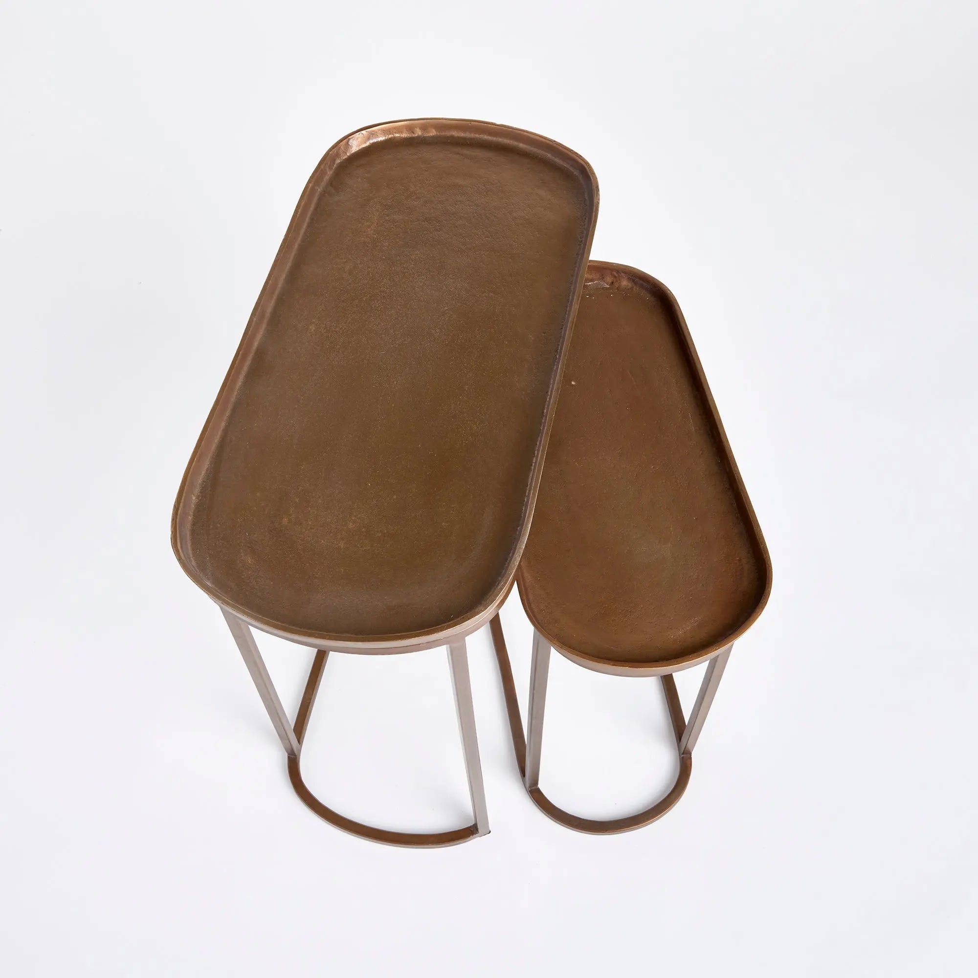 Ziva End Tables, Set of 2 – Black or Antique Brass Finish - Villa Decor & Design