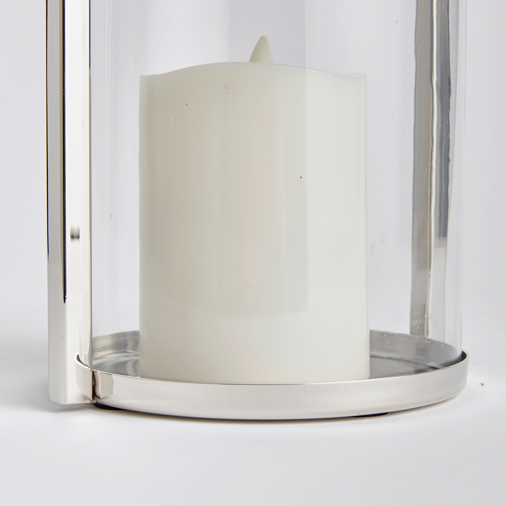 Aneesa Hurricane Lantern – Stainless Steel & Glass | Small or Large