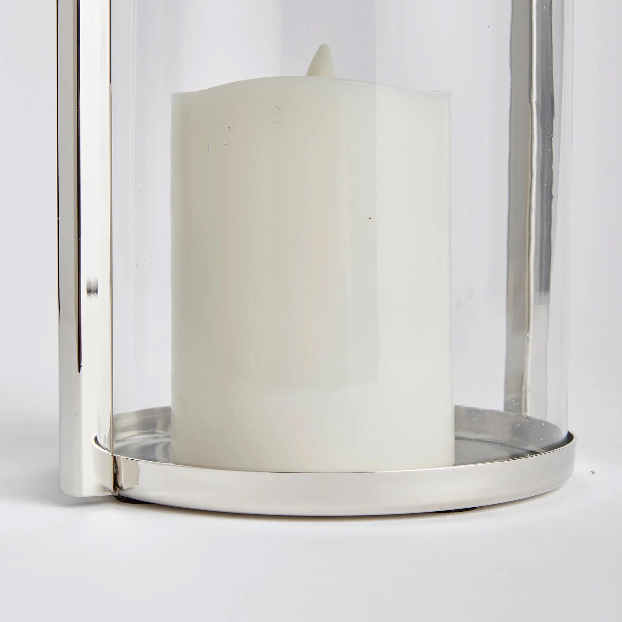 Aneesa Hurricane Lantern – Stainless Steel & Glass | Small or Large - Villa Decor & Design