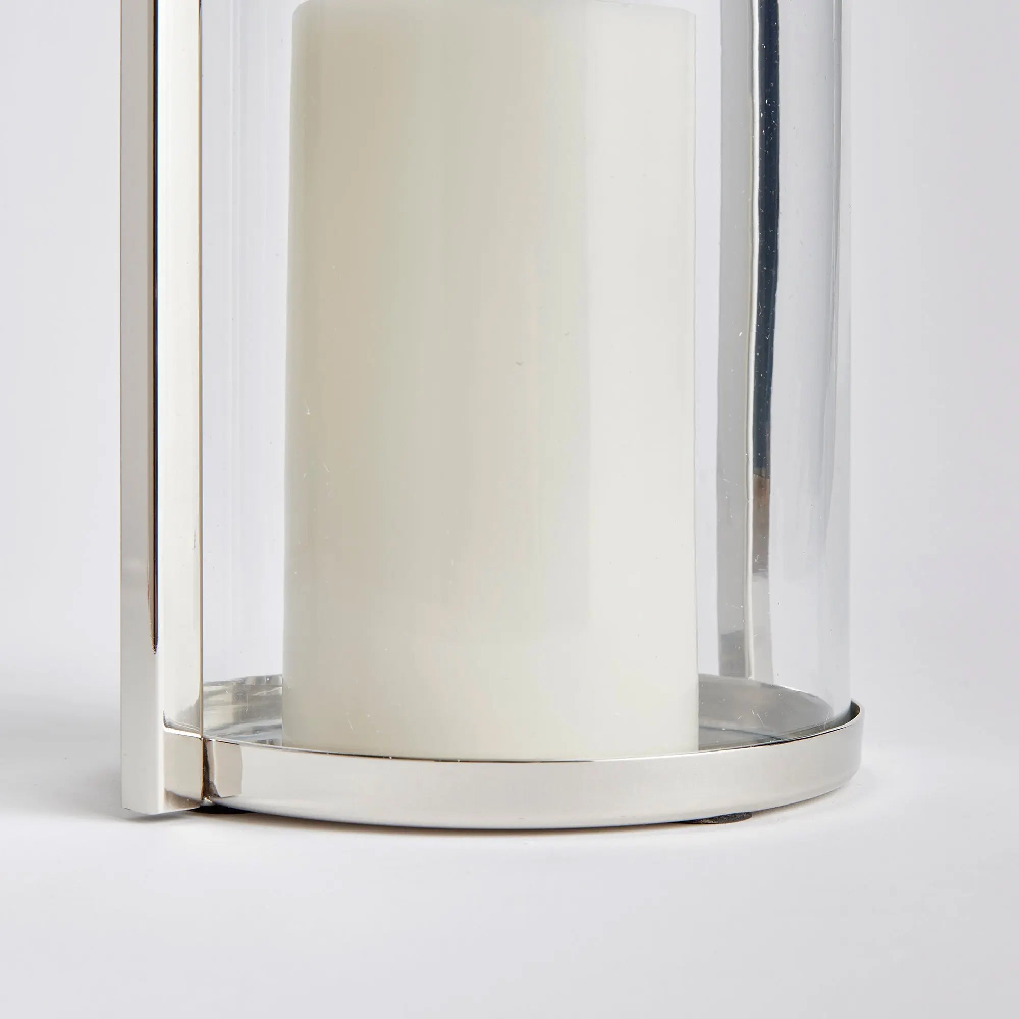 Aneesa Hurricane Lantern – Stainless Steel & Glass | Small or Large - Villa Decor & Design