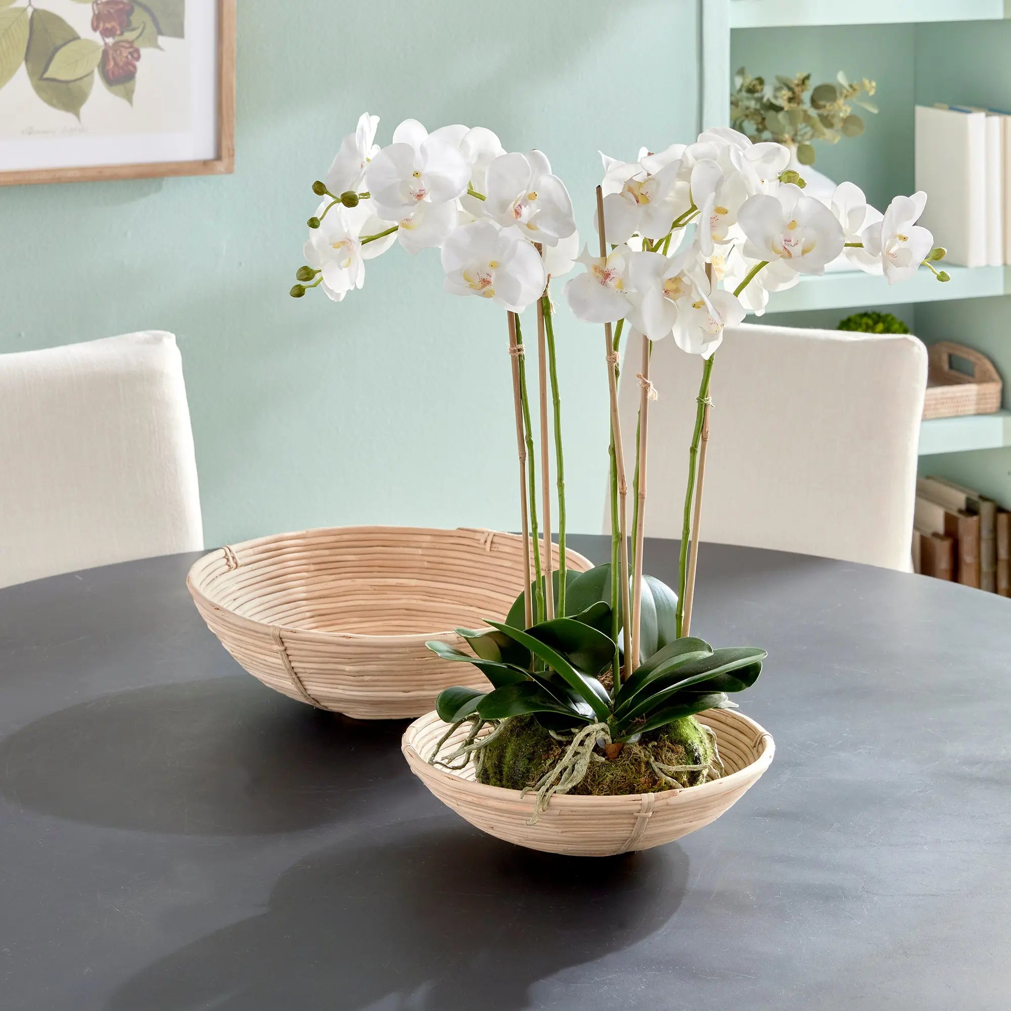 Natural Rattan Low Bowl Set