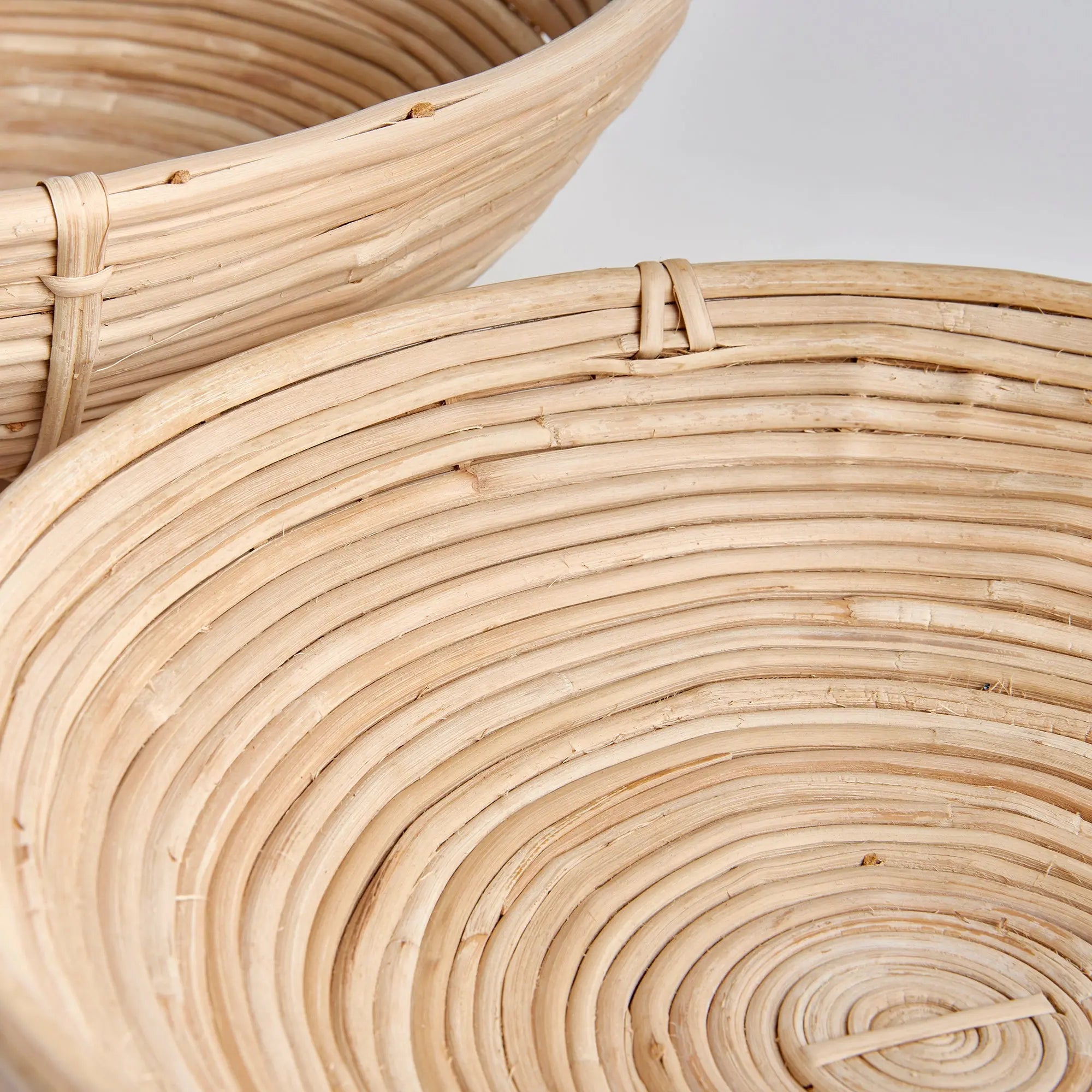 Natural Rattan Low Bowl Set