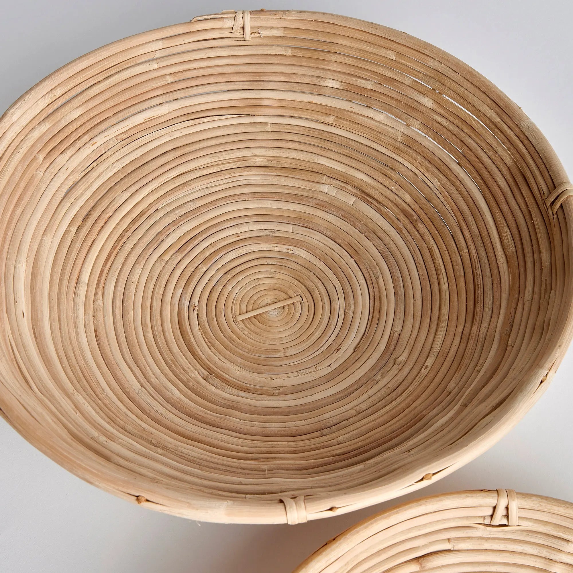Natural Rattan Low Bowl Set