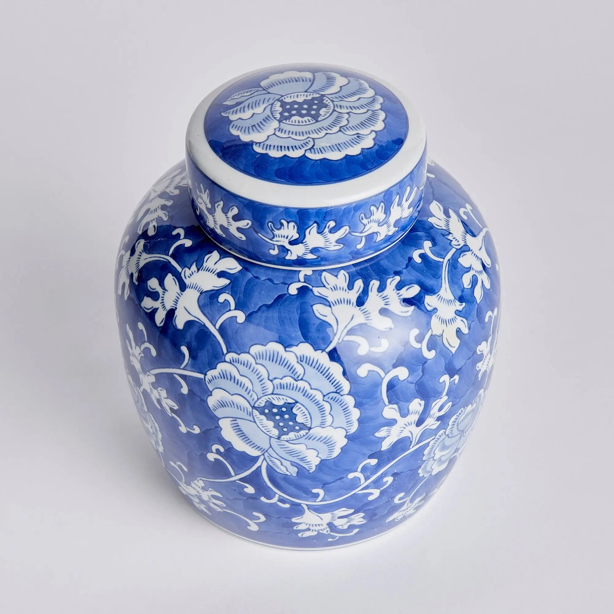 Dynasty Lotus Lidded Ceramic Jar