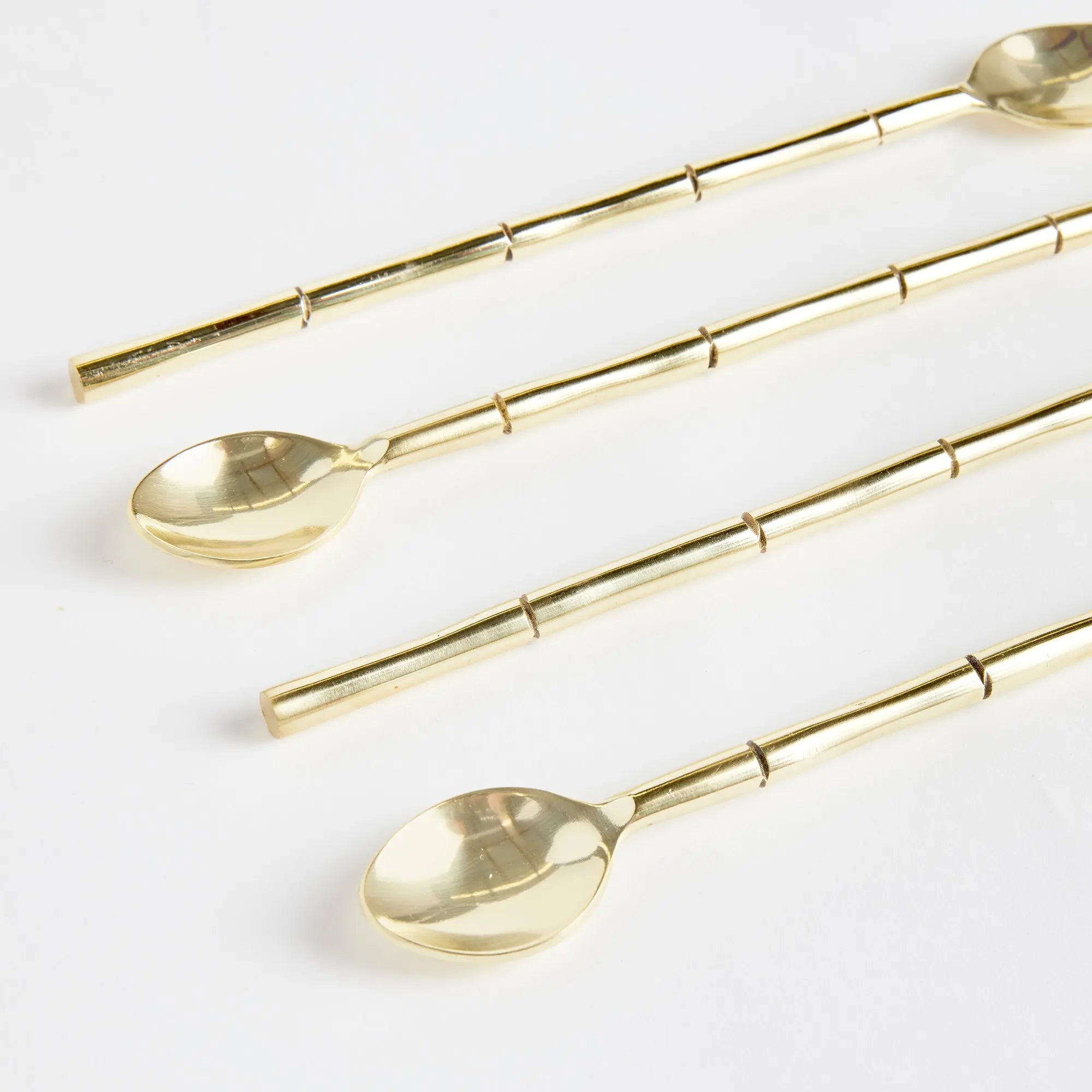 Grove Stirring Spoons – Set of 4 Hand-Forged Cocktail Spoons (Champagne Gold or Stainless Steel) - Villa Decor & Design