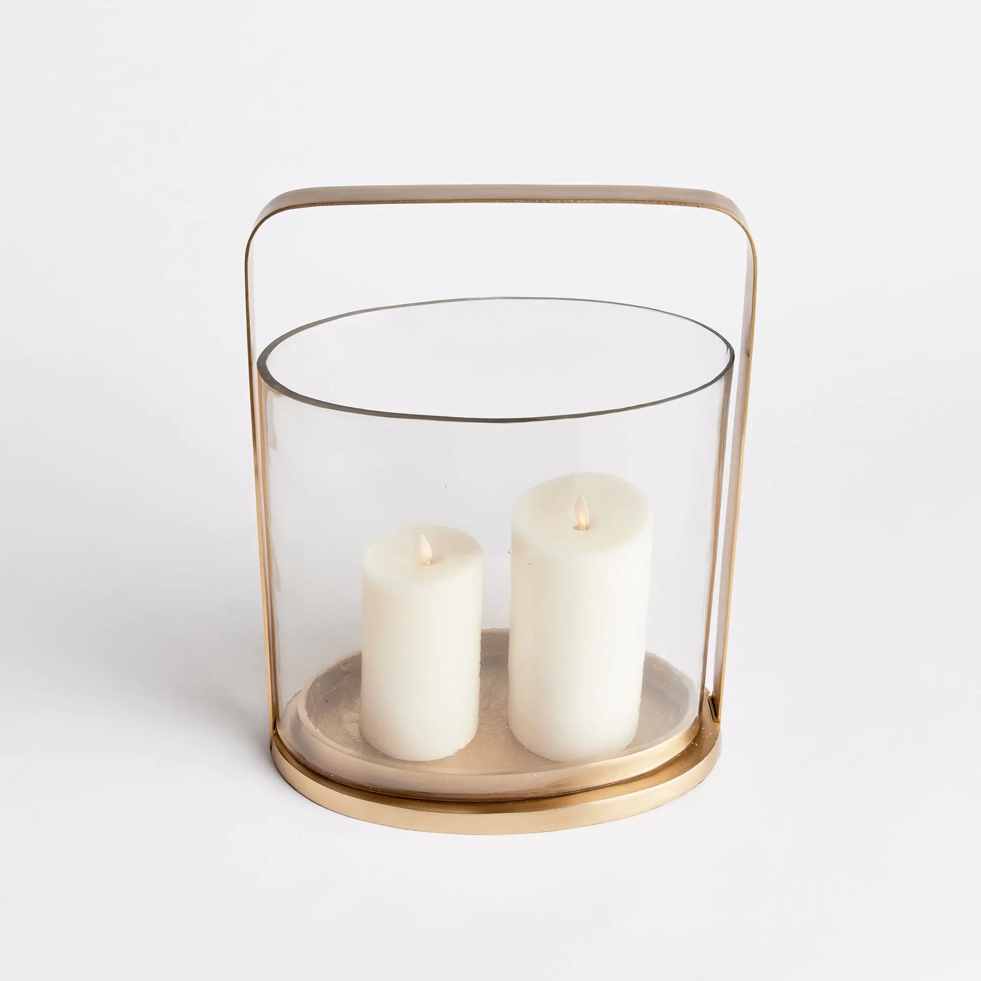 AILA Oval Glass Hurricane Candleholder