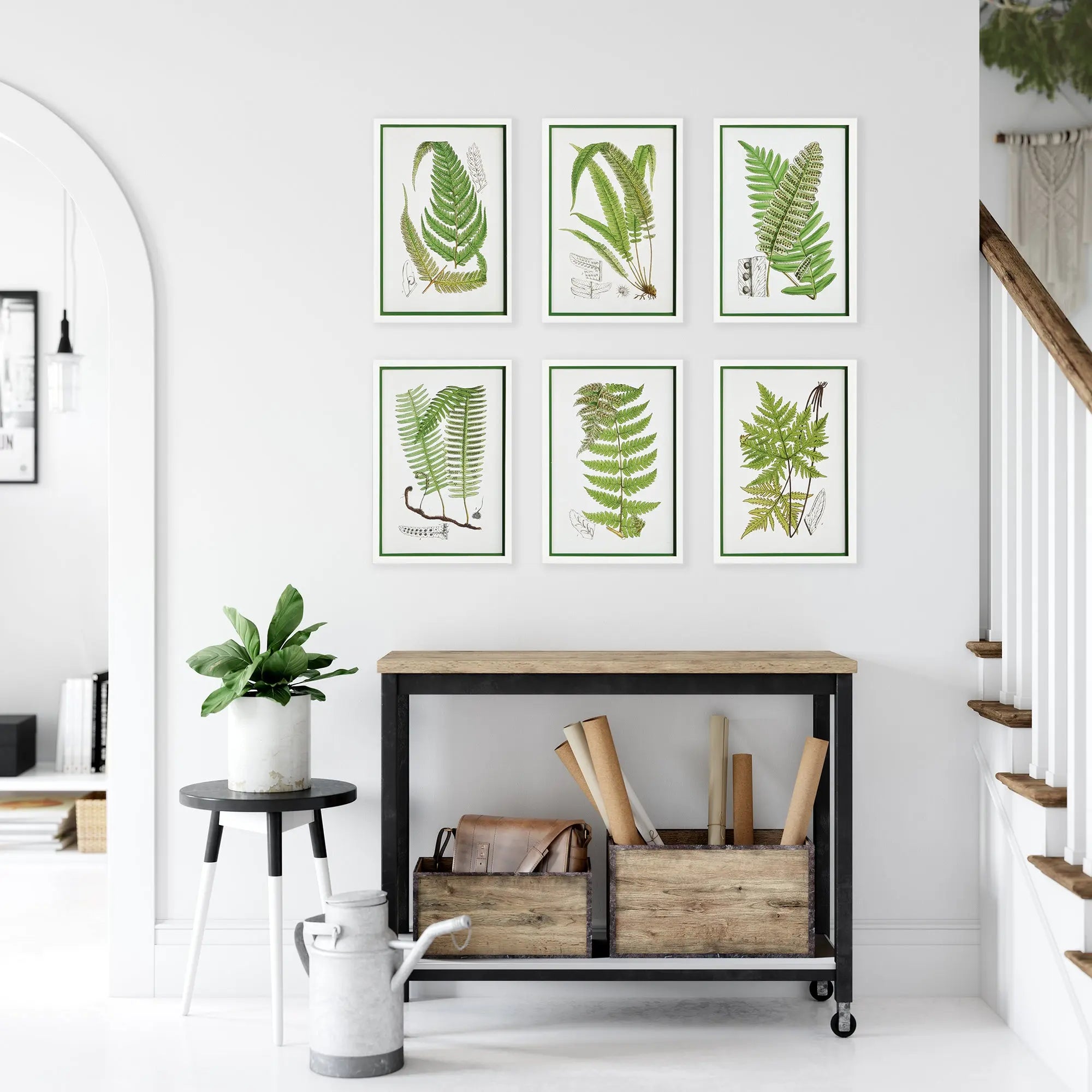 LAYERED FERN PRINTS, SET OF 6 Villa Decor & Design