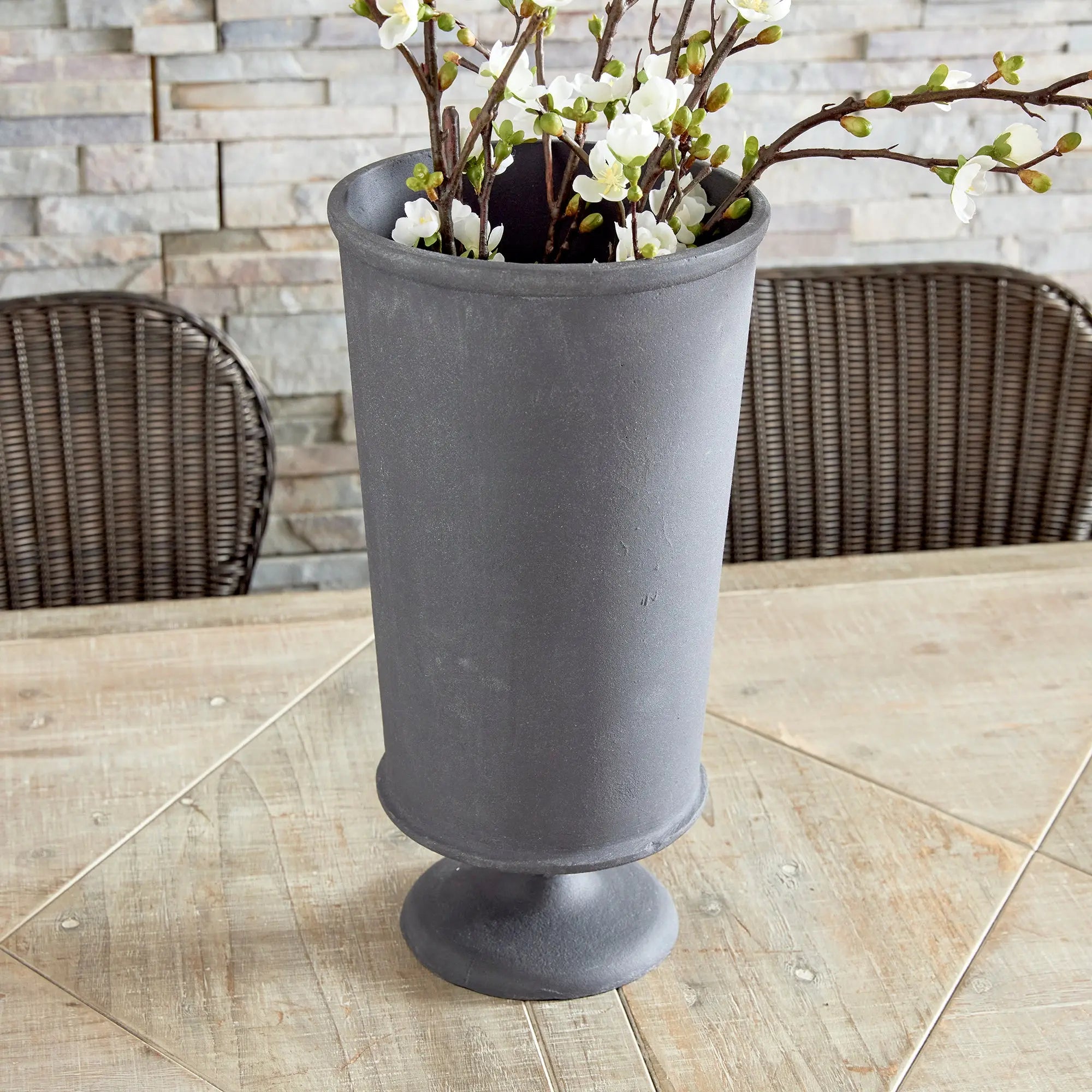 Terrazza Vase – Aged Zinc | Small or Large - Villa Decor & Design