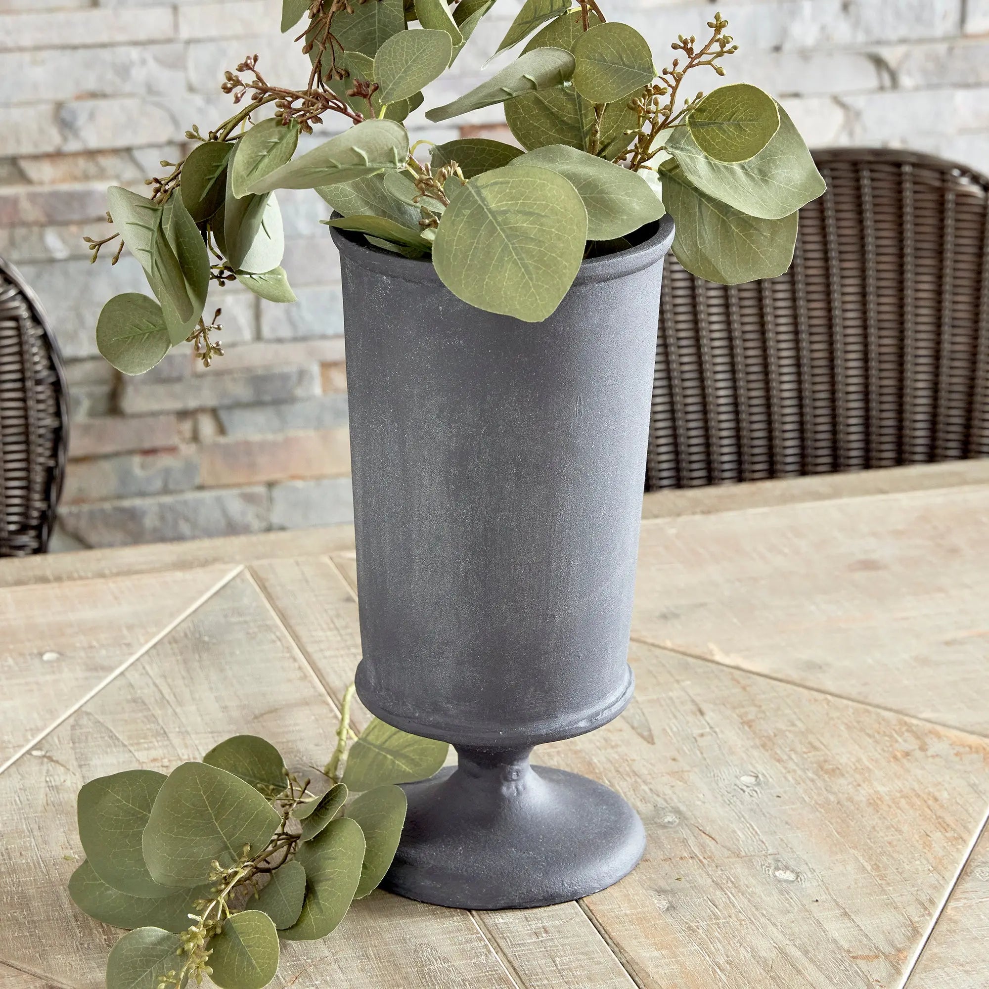 Terrazza Vase – Aged Zinc | Small or Large - Villa Decor & Design