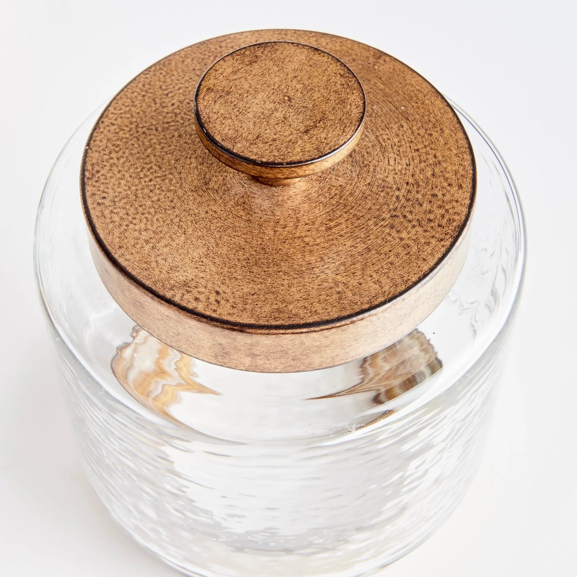 Braiden Hammered Glass & Metal Canisters – Set of 3 - Villa Decor & Design