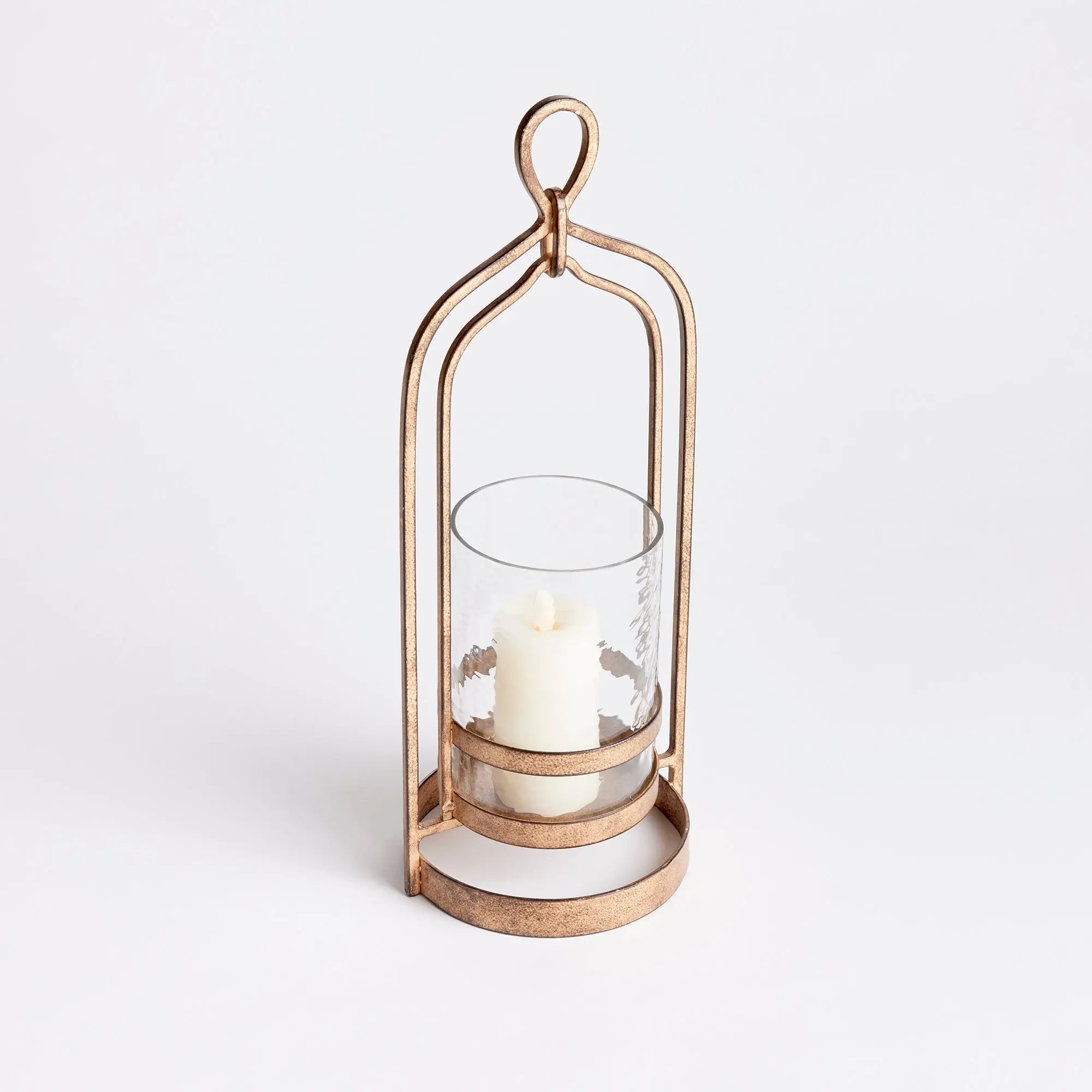 Small Amara gold hurricane with hammered glass