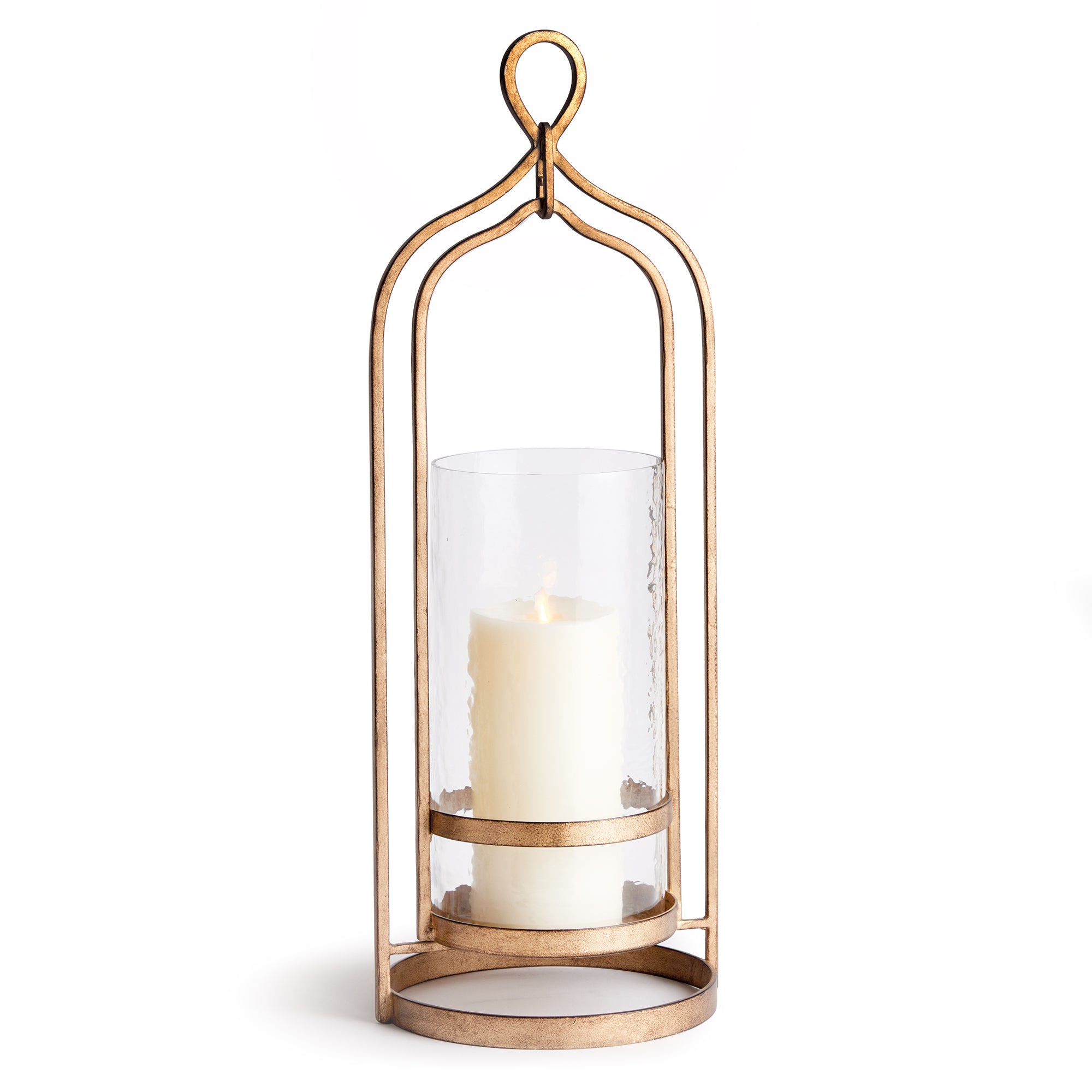 Large Amara gold hurricane with hammered glass
