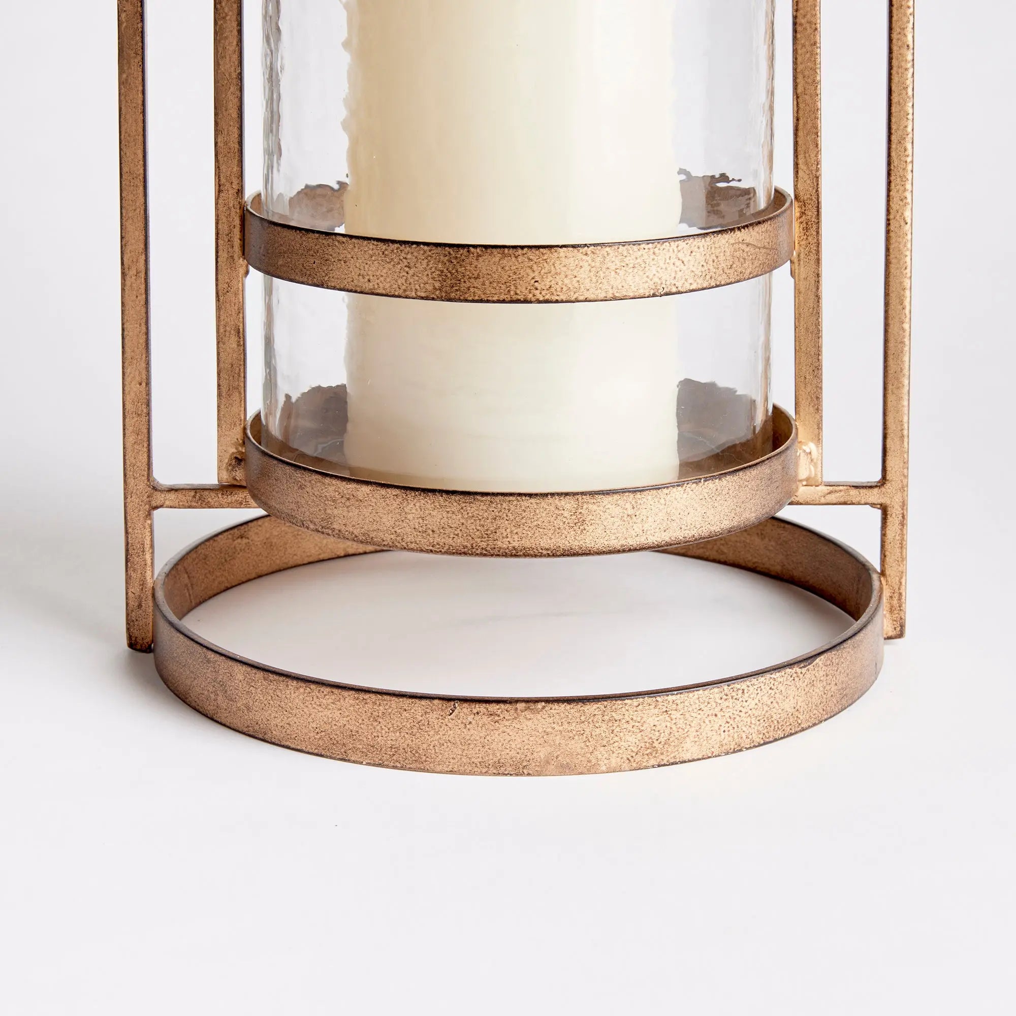 Large Amara gold hurricane with hammered glass