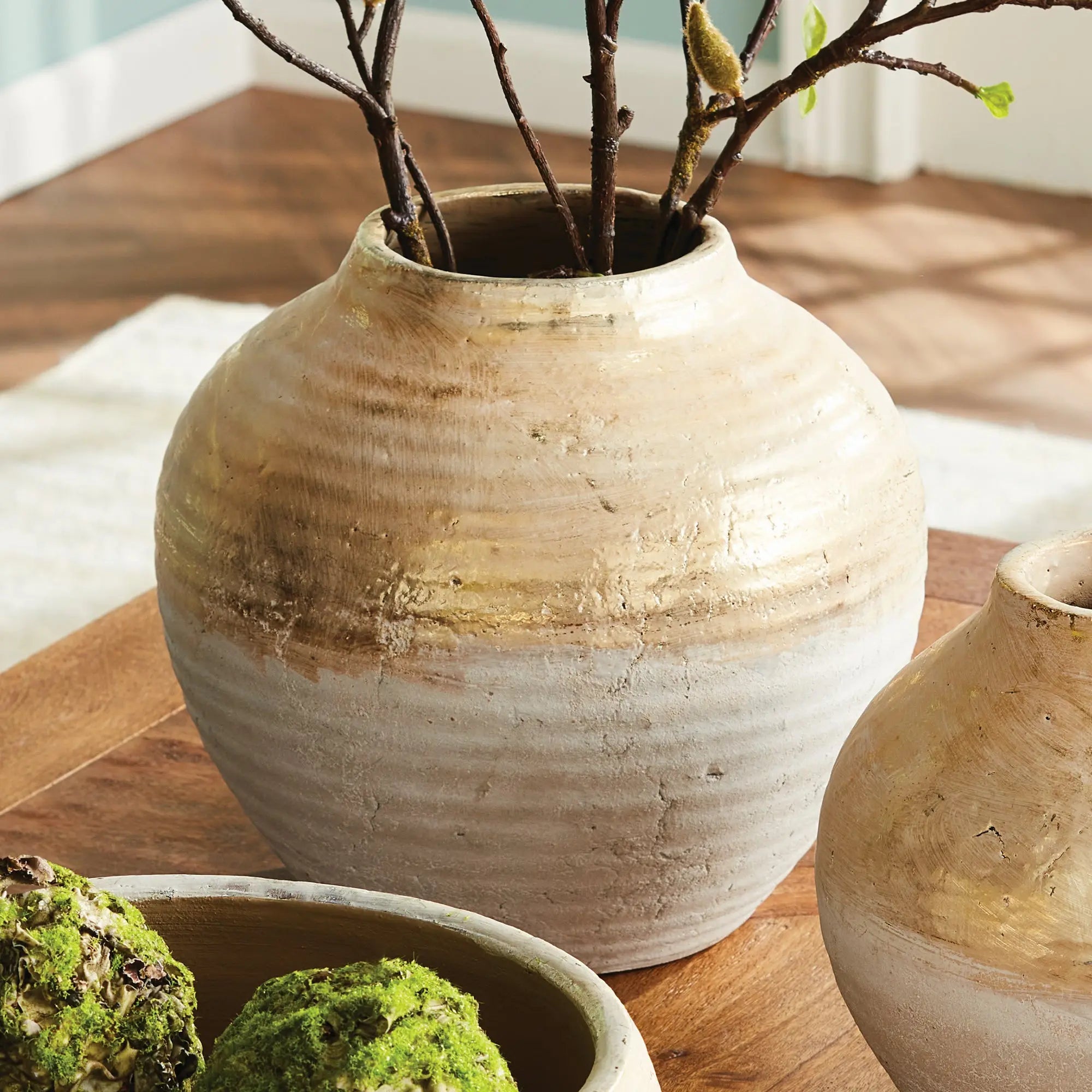 Maude Large Teardrop Vase - Hand-Dipped Champagne Terracotta Napa Home & Garden