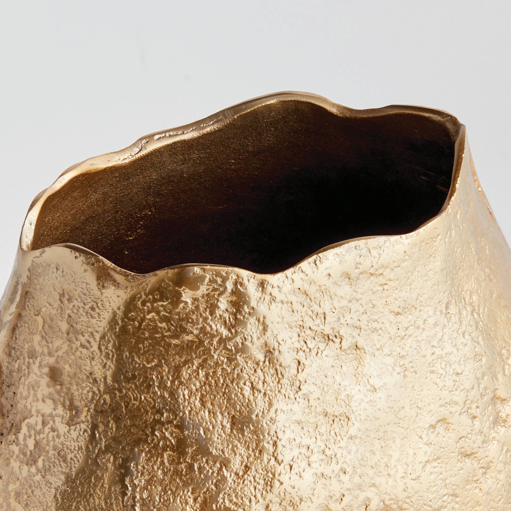 Harlin Vase – Short or Tall, Sand Cast Aluminum in Silver or Gold